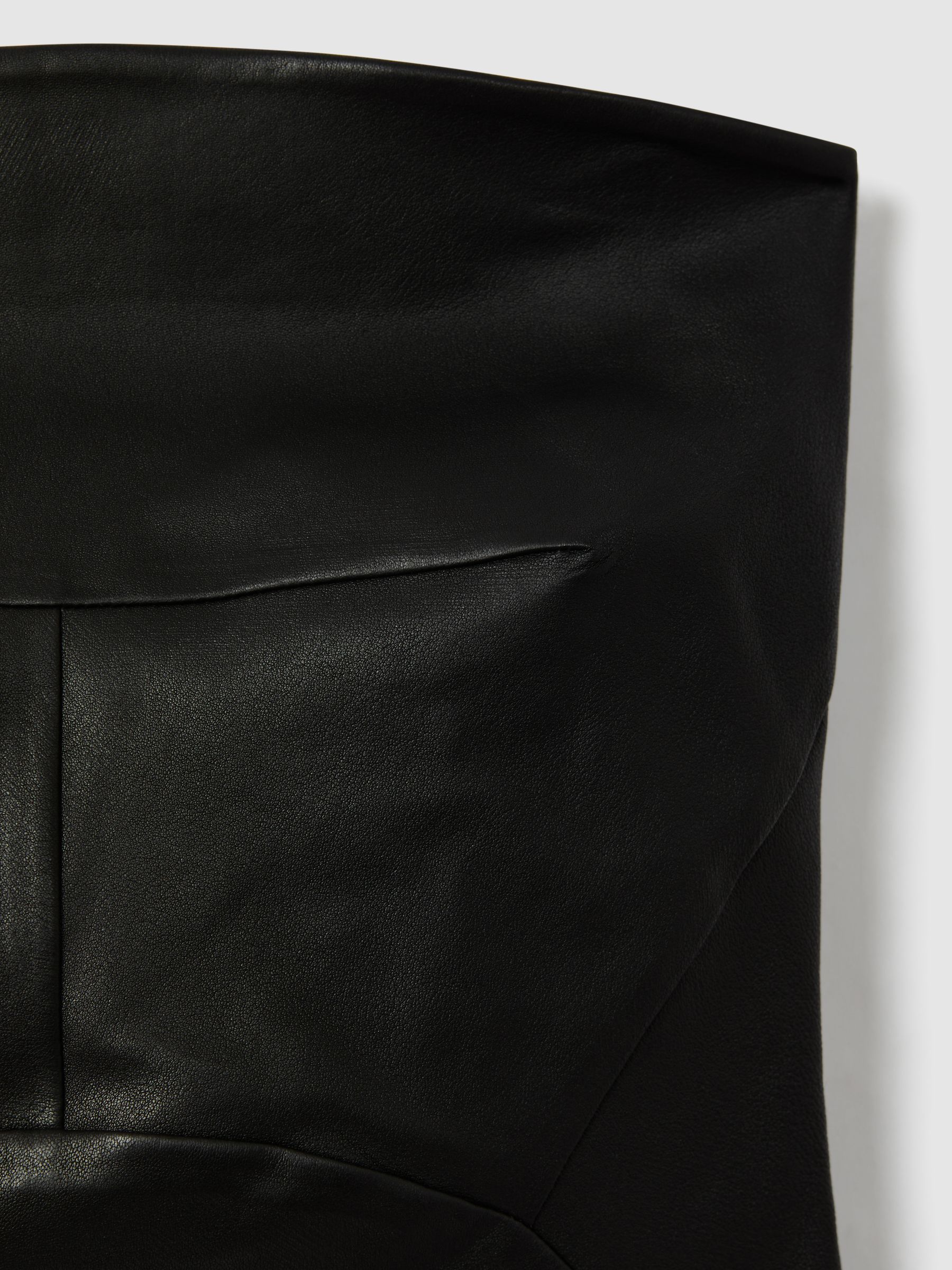 Atelier Strapless Leather Top in Black - Image 6 of 6
