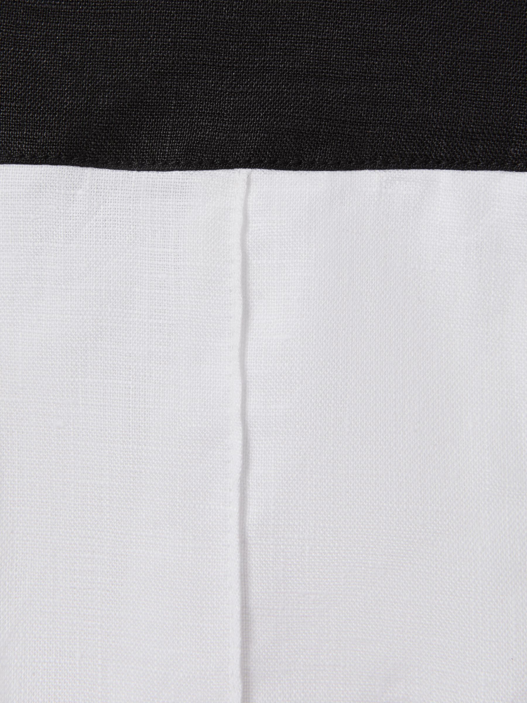 Linen Colourblock Shorts in White/Navy - Image 7 of 7