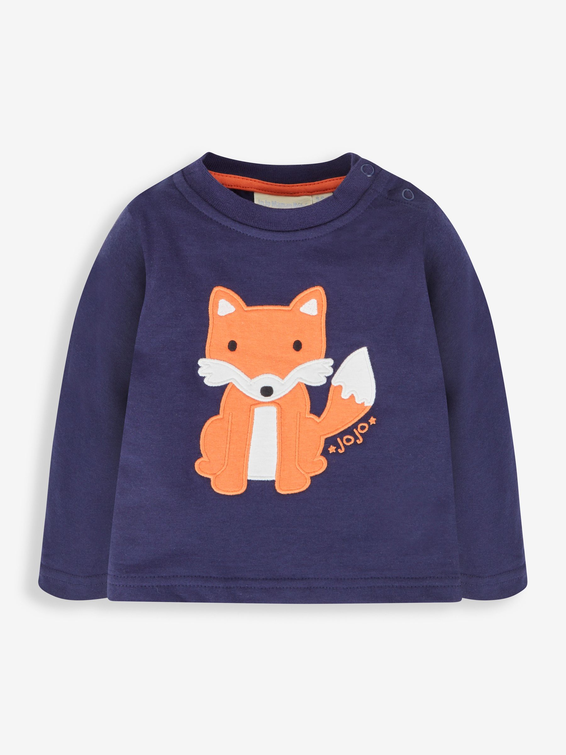 Navy Kids' Fox Appliqué & Stripe Baby Tops - Image 2 of 5