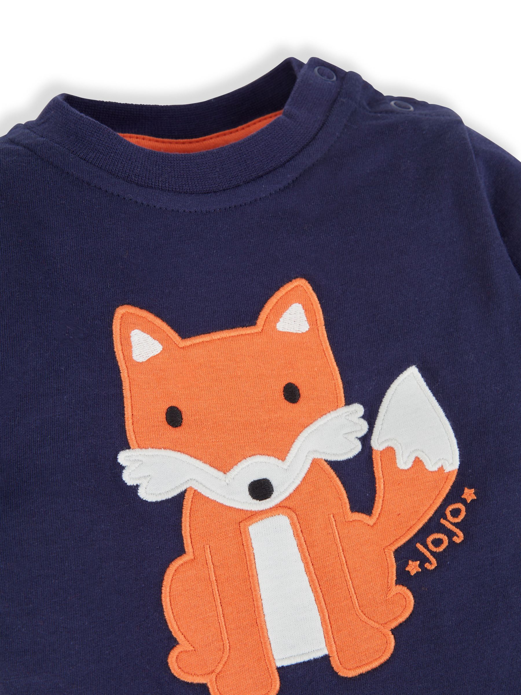 Navy Kids' Fox Appliqué & Stripe Baby Tops - Image 4 of 5