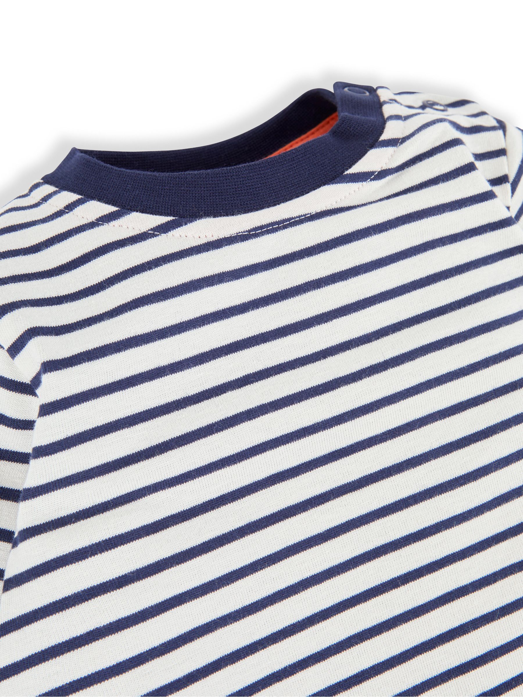 Navy Kids' Fox Appliqué & Stripe Baby Tops - Image 5 of 5