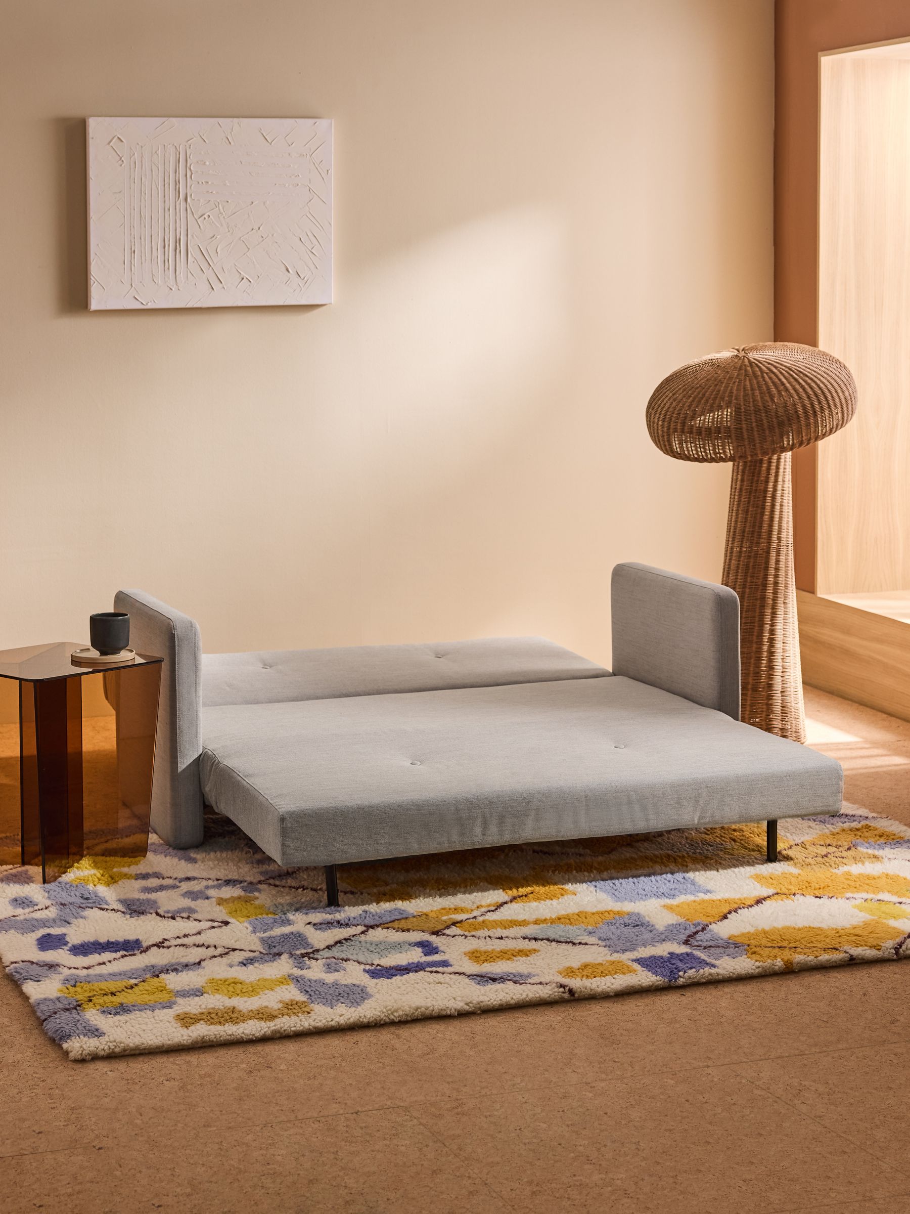 Haru 2 Seater Sofa Bed in Pebble Grey - Image 2 of 8
