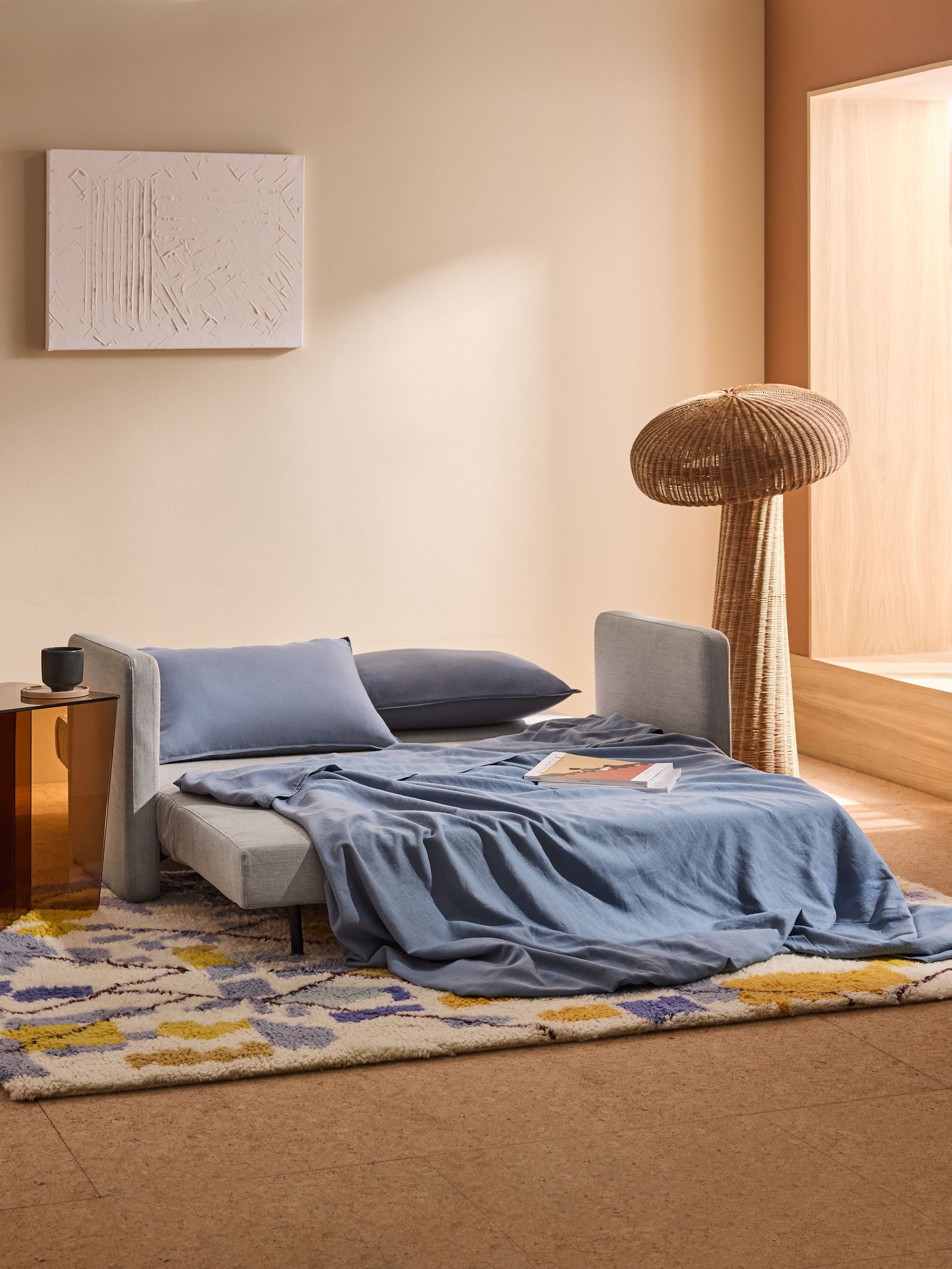 Haru 2 Seater Sofa Bed in Pebble Grey - Image 3 of 8