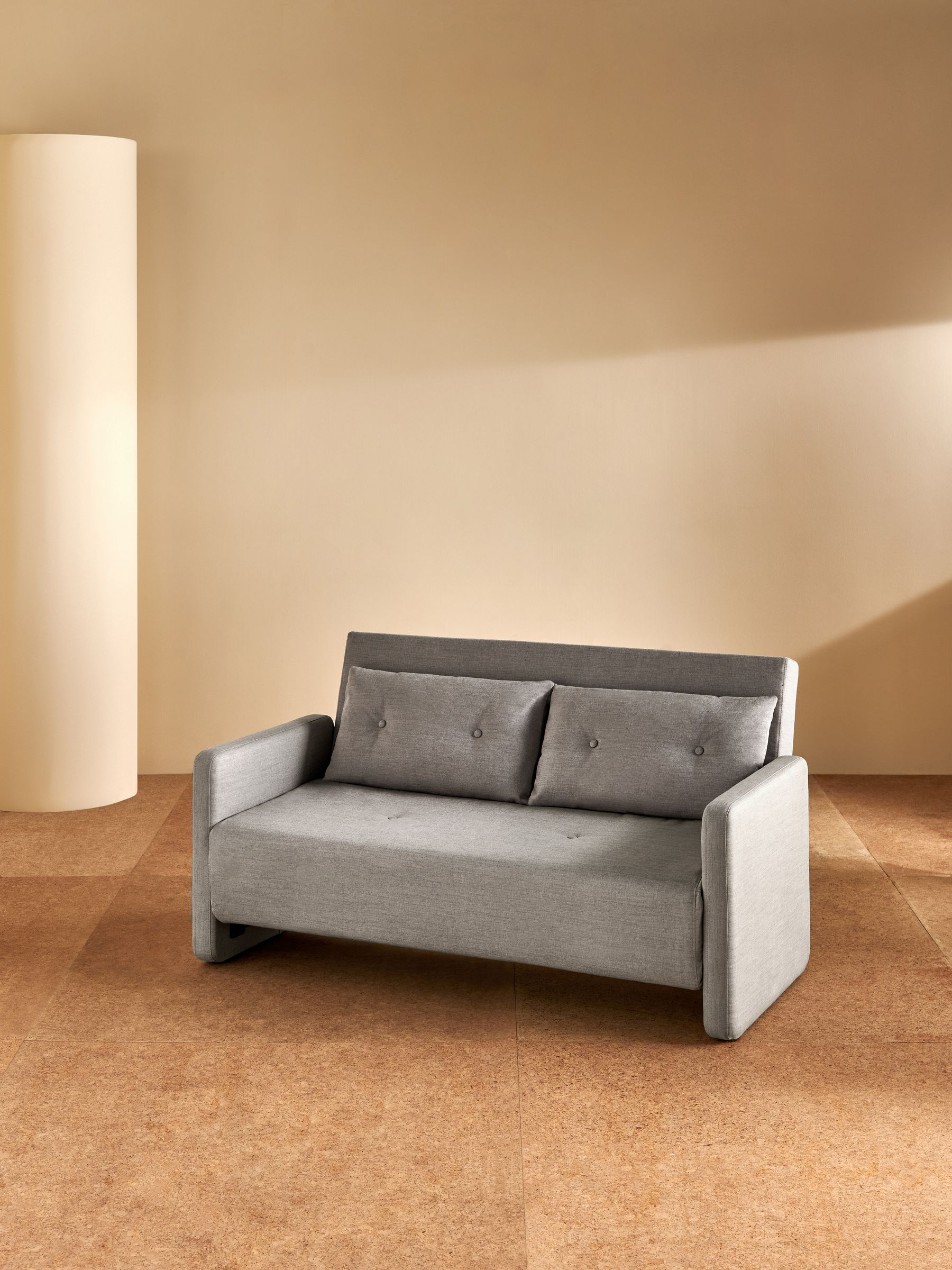 Haru 2 Seater Sofa Bed in Pebble Grey - Image 4 of 8