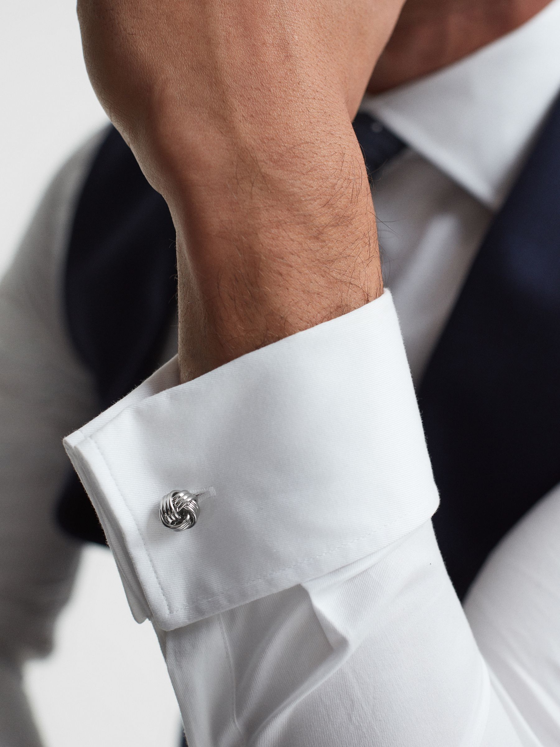 Knot Cufflinks in Silver - Image 2 of 5