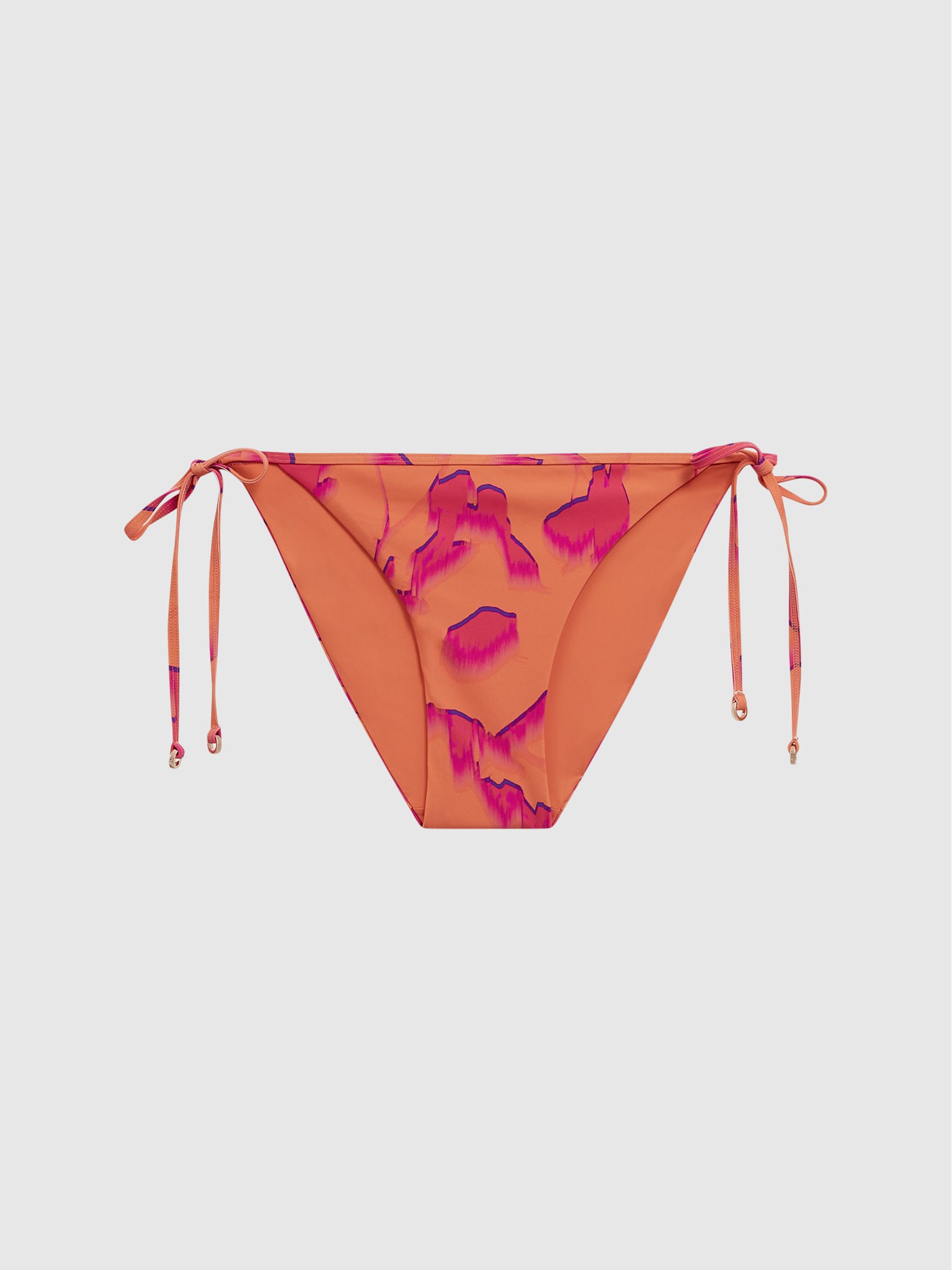 Printed Side Tie Bikini Bottoms in Orange - Image 2 of 5 Printed Side Tie Bikini Bottoms in Orange - Image 2 of 5