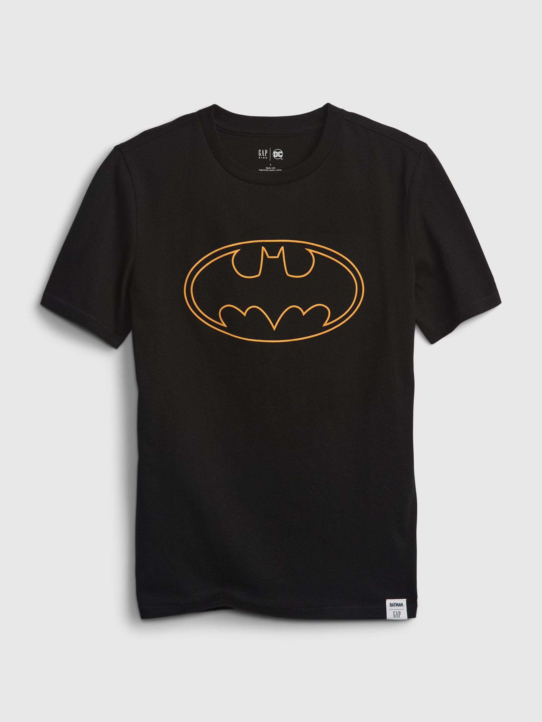 Black Batman Batman Logo Graphic Organic Cotton Short Sleeve T-Shirt (4-13yrs) - Image 1 of 1