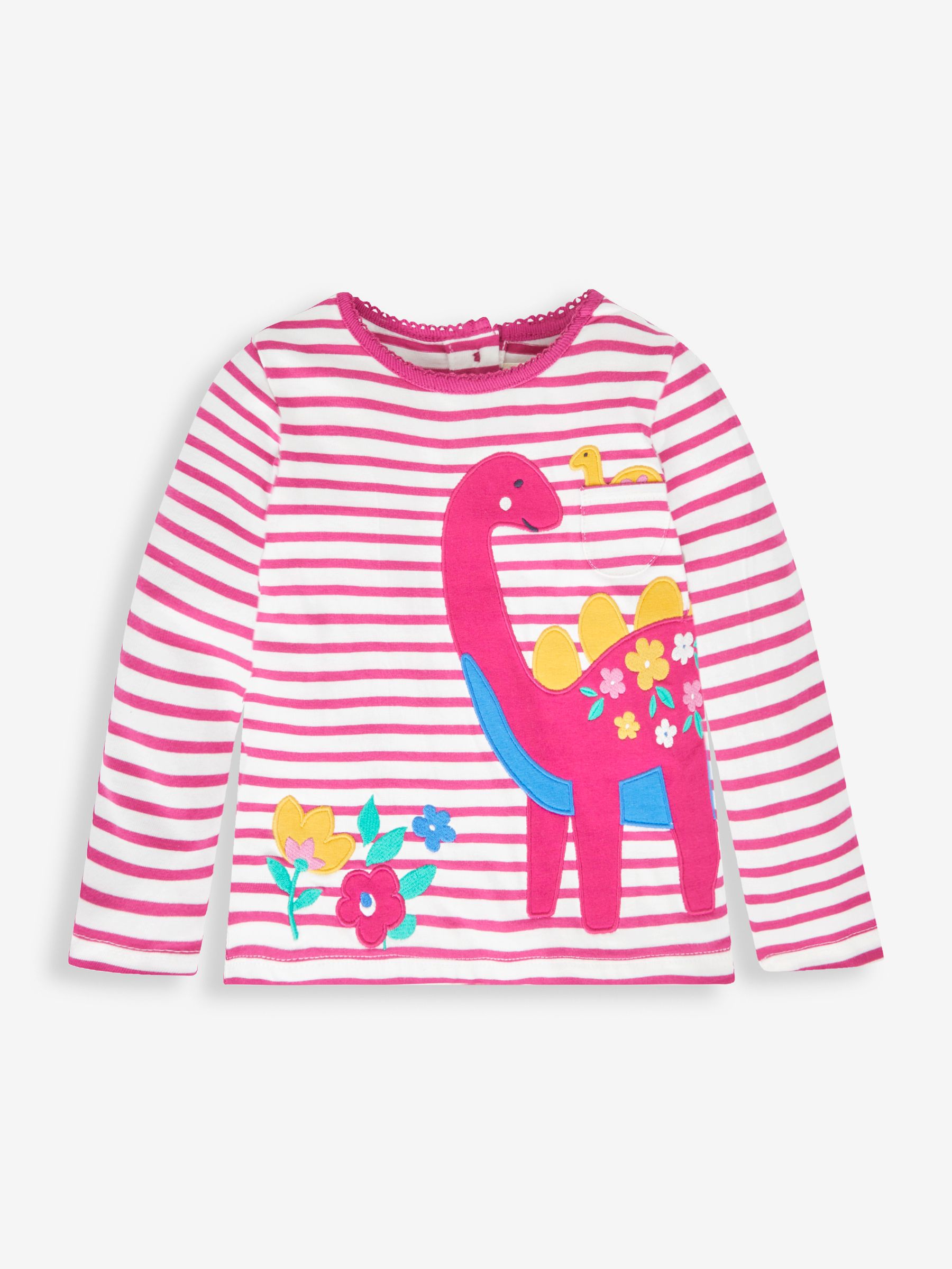 Cream Girls' Dino Appliqué Top - Image 3 of 5