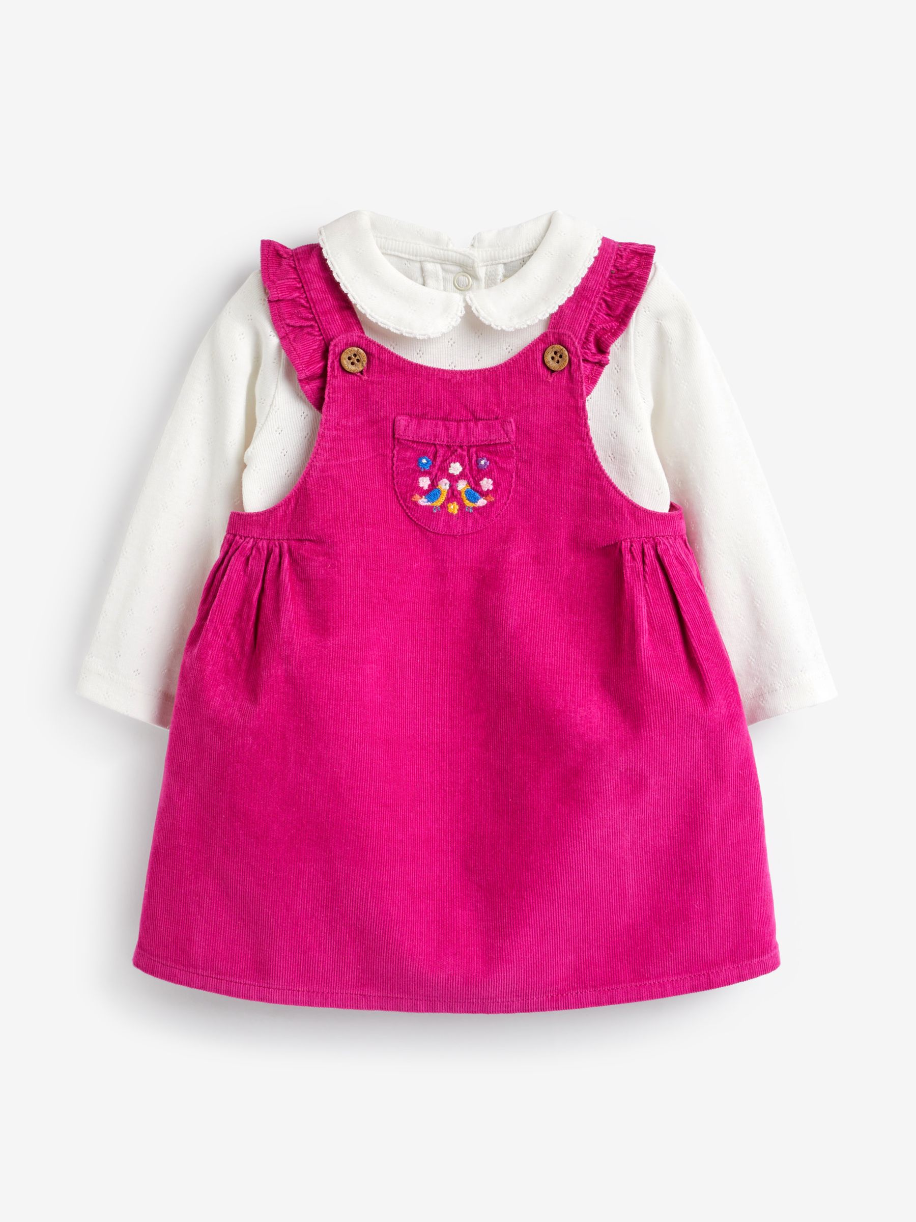 Raspberry Girls' Bird Embroidered Cord Baby Dress & Body Set - Image 1 of 5