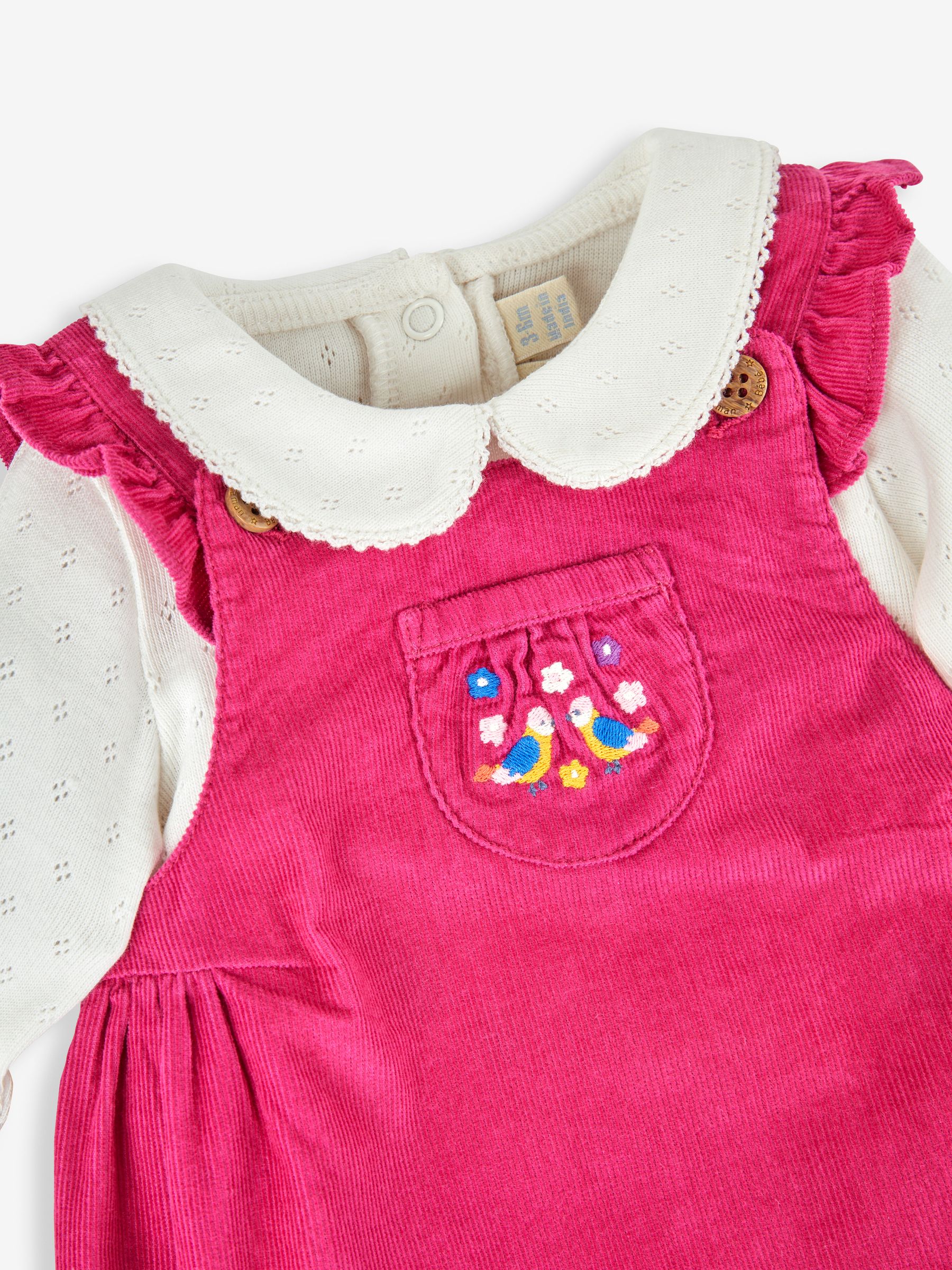Raspberry Girls' Bird Embroidered Cord Baby Dress & Body Set - Image 5 of 5