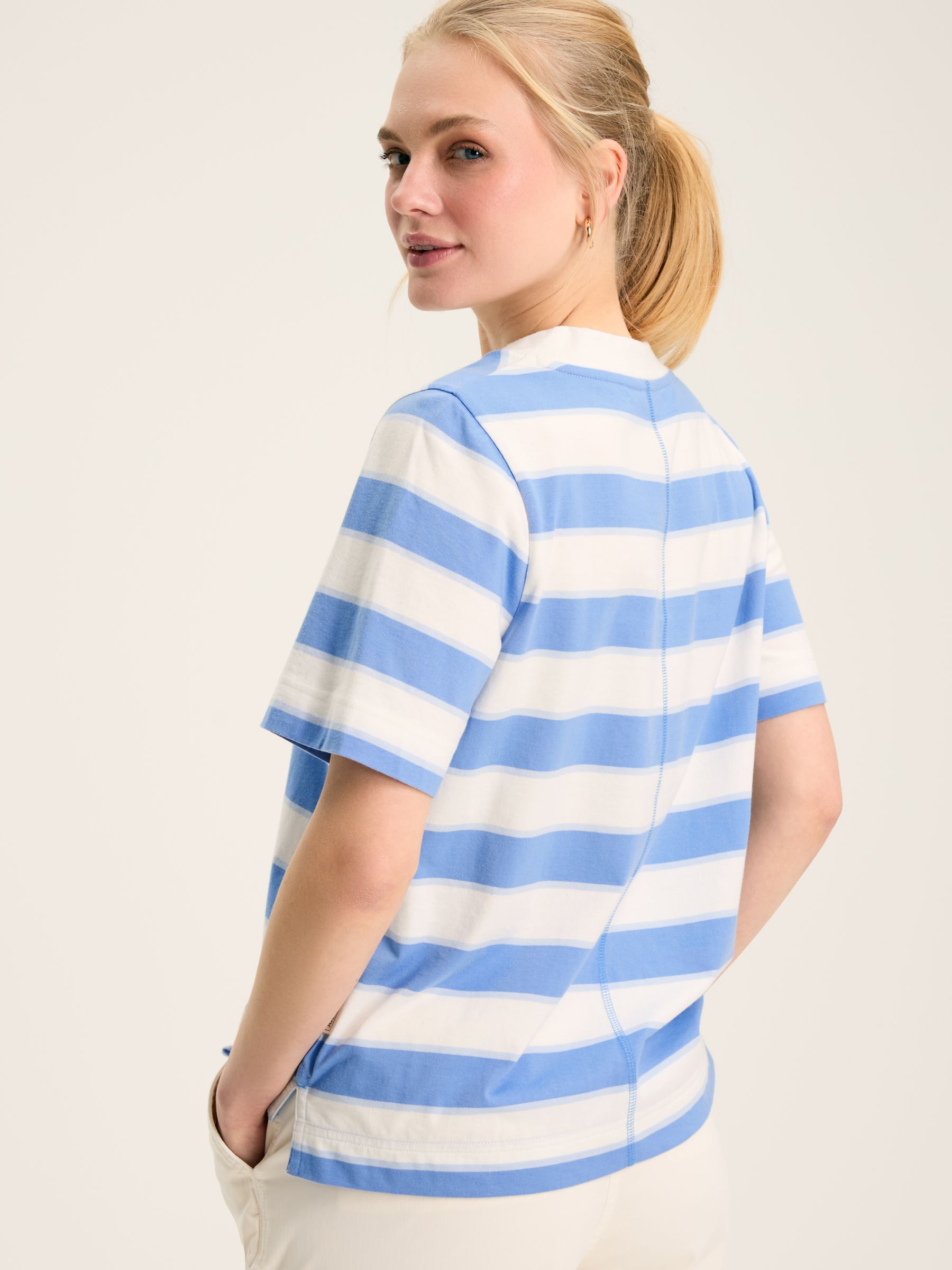 Darcey Blue Stripe V-Neck T-Shirt - Image 2 of 7