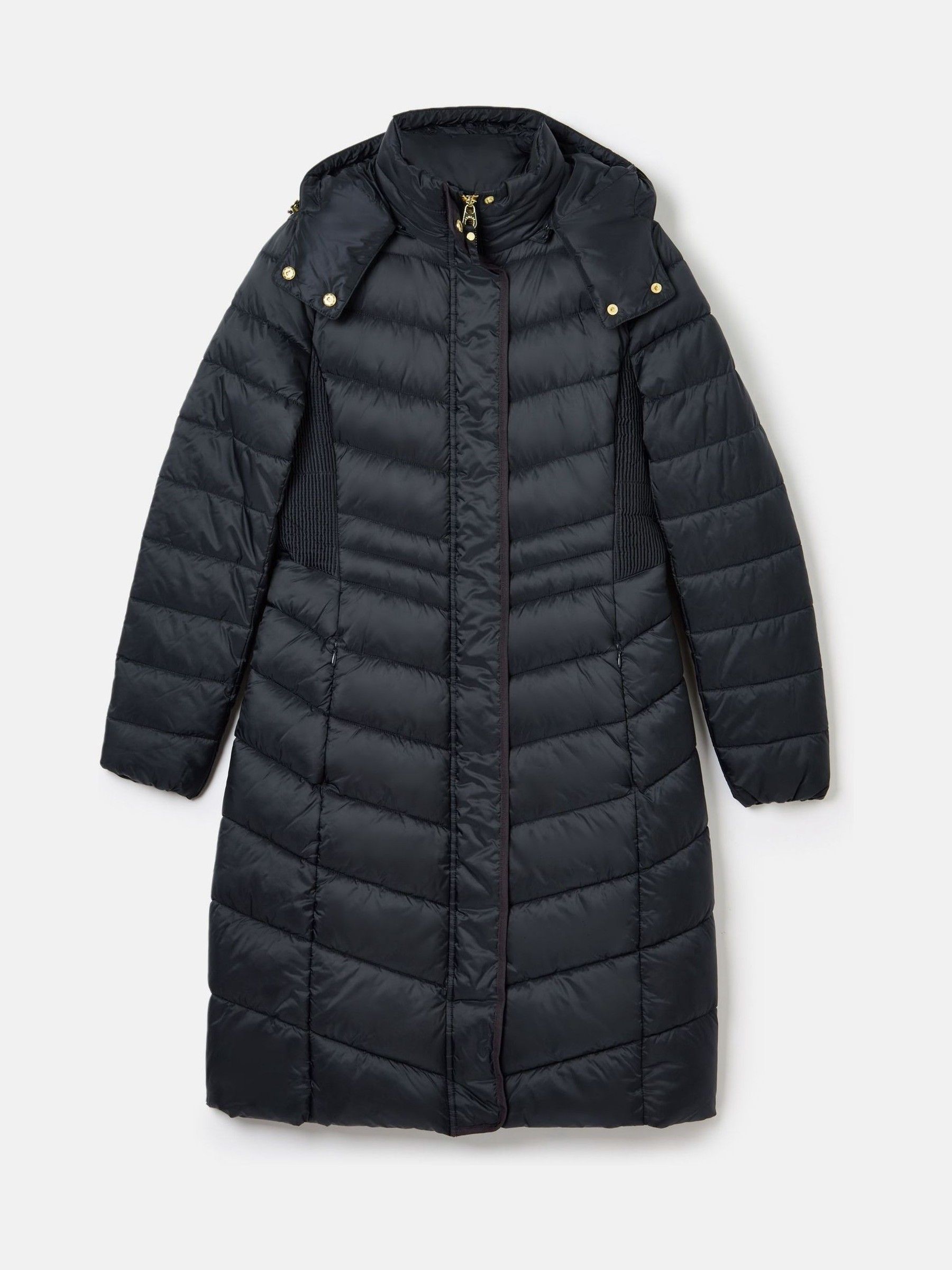 Pembury Navy Blue Showerproof Longline Padded Coat With Hood - Image 7 of 7