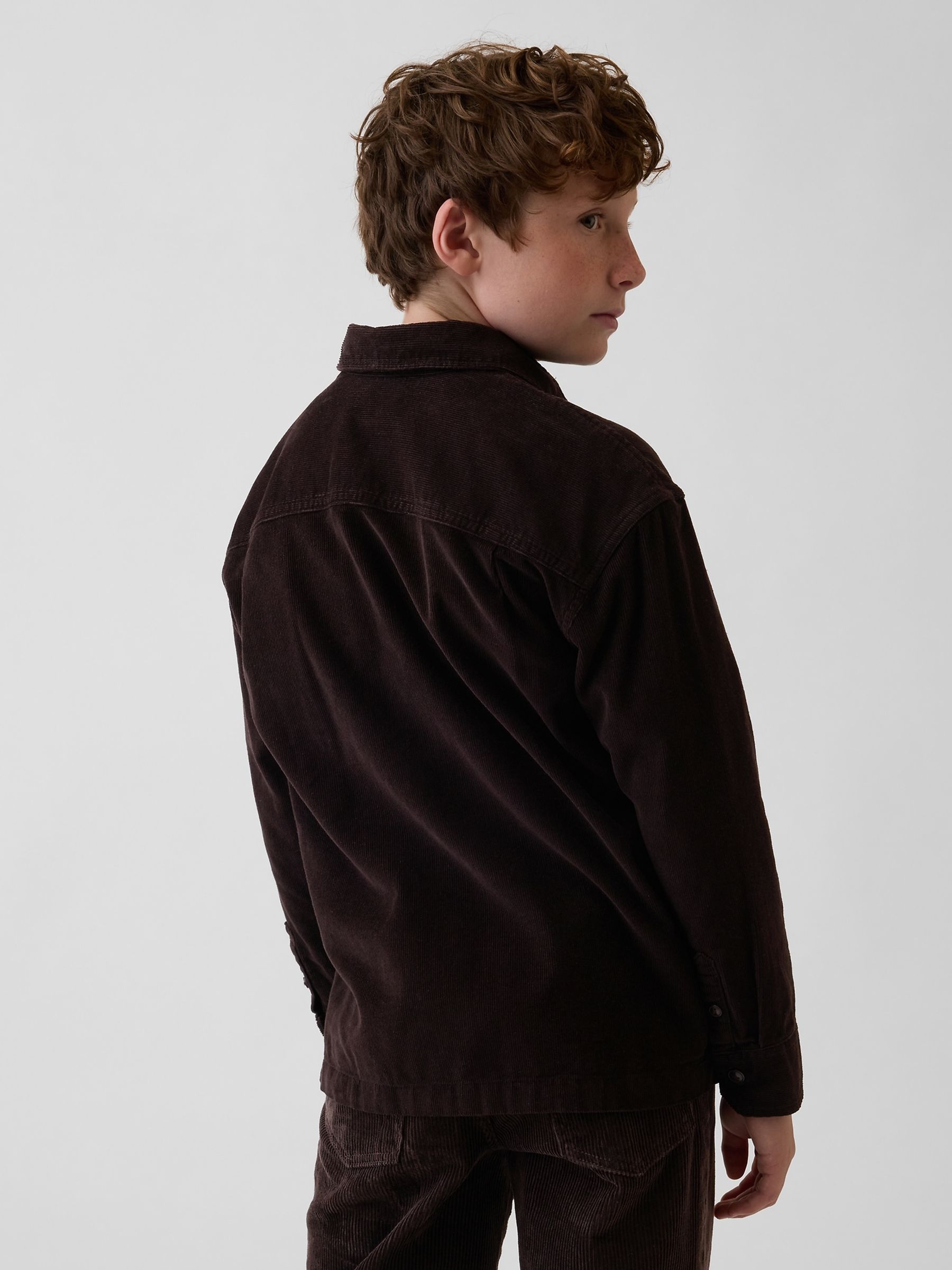 Dark Brown Corduroy Utility Shirt - Image 2 of 4 Dark Brown Corduroy Utility Shirt - Image 2 of 4