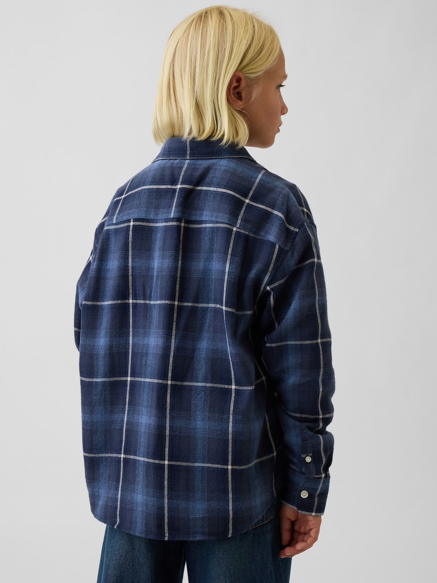 Navy/Blue Relaxed Flannel Shirt - Image 2 of 5