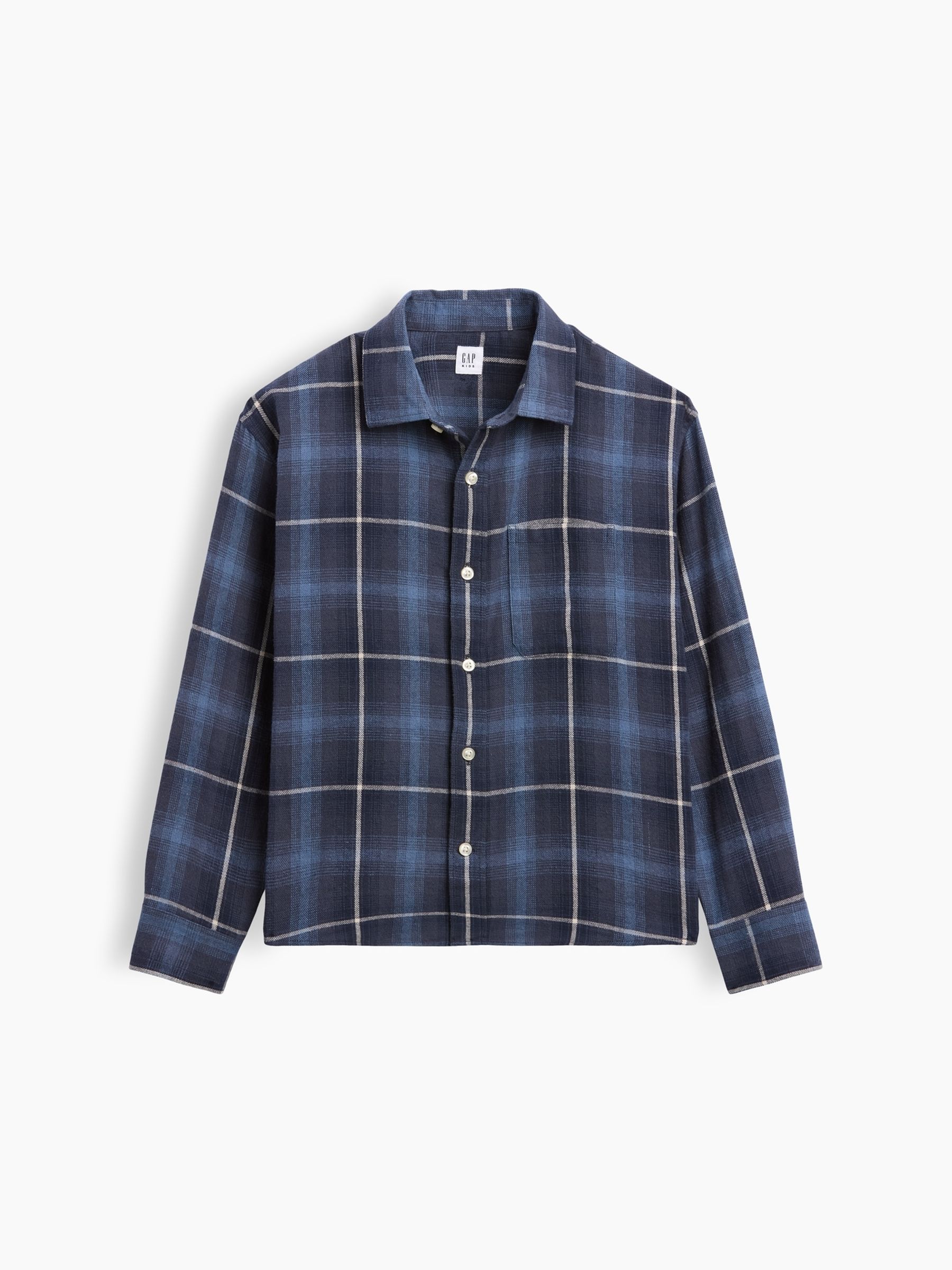 Navy/Blue Relaxed Flannel Shirt - Image 4 of 5