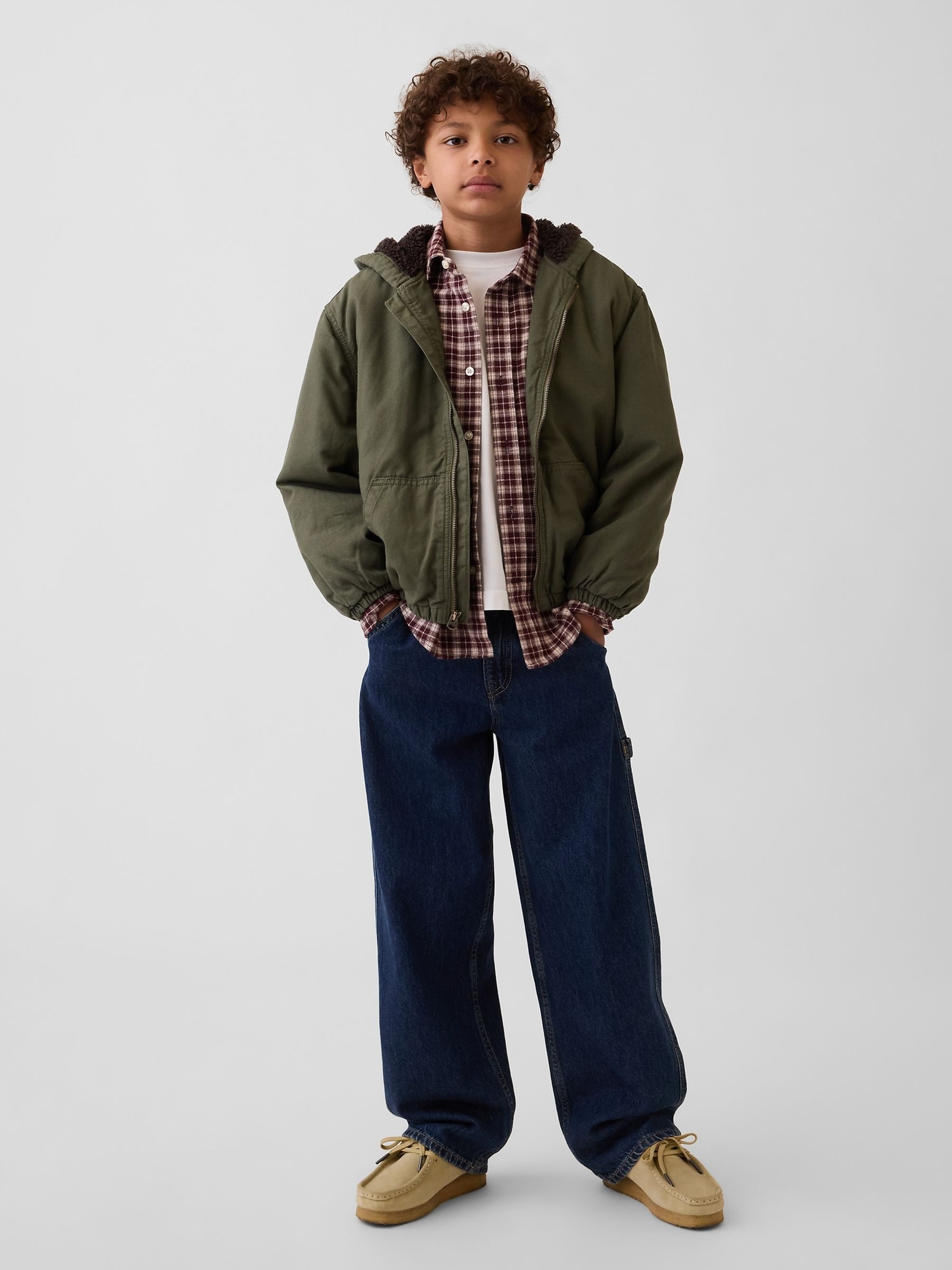 Burgundy Red Check Relaxed Flannel Shirt - Image 3 of 5