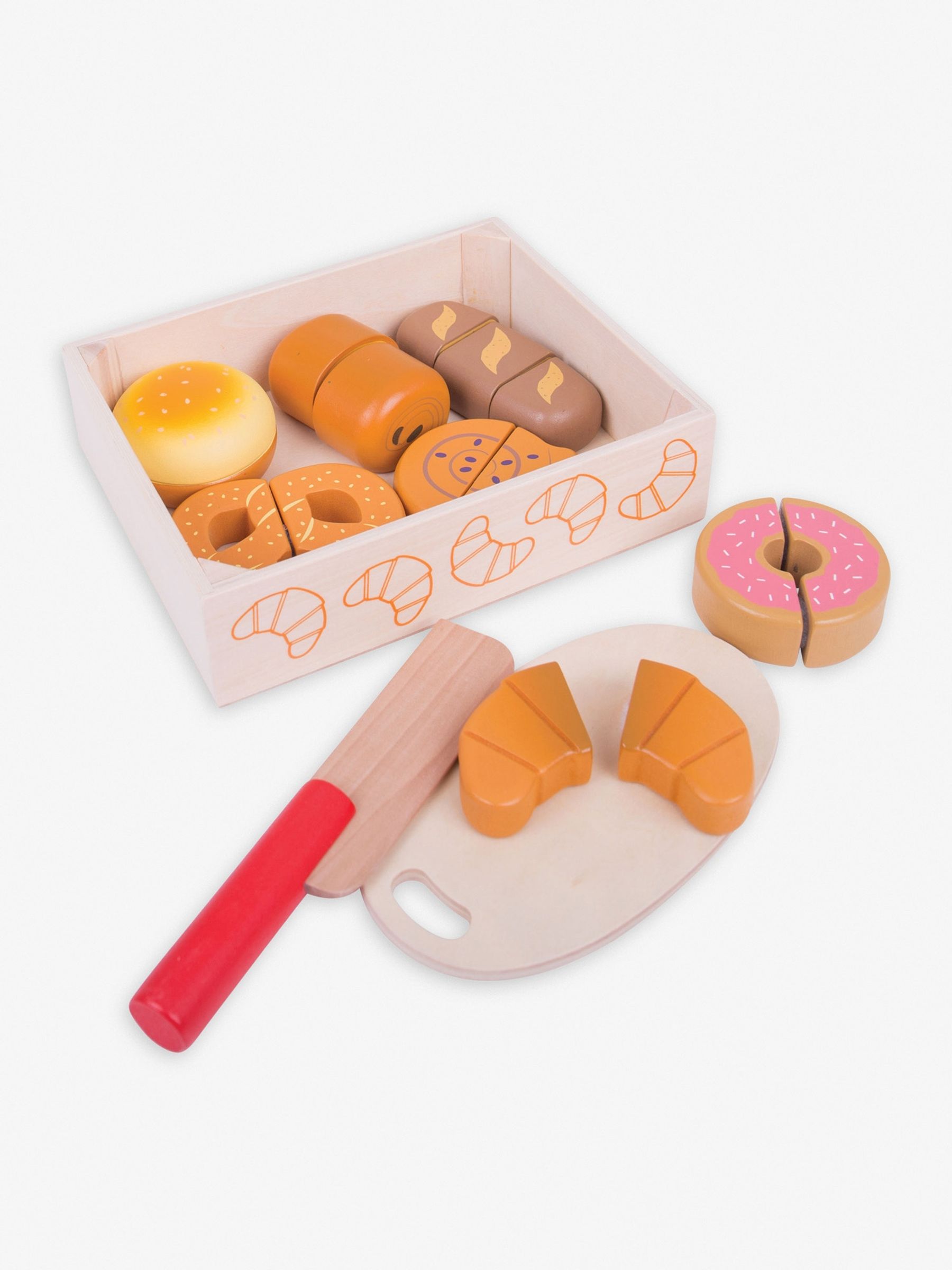 Bigjigs Wooden Cutting Bread and Pastries Crate - Image 1 of 2