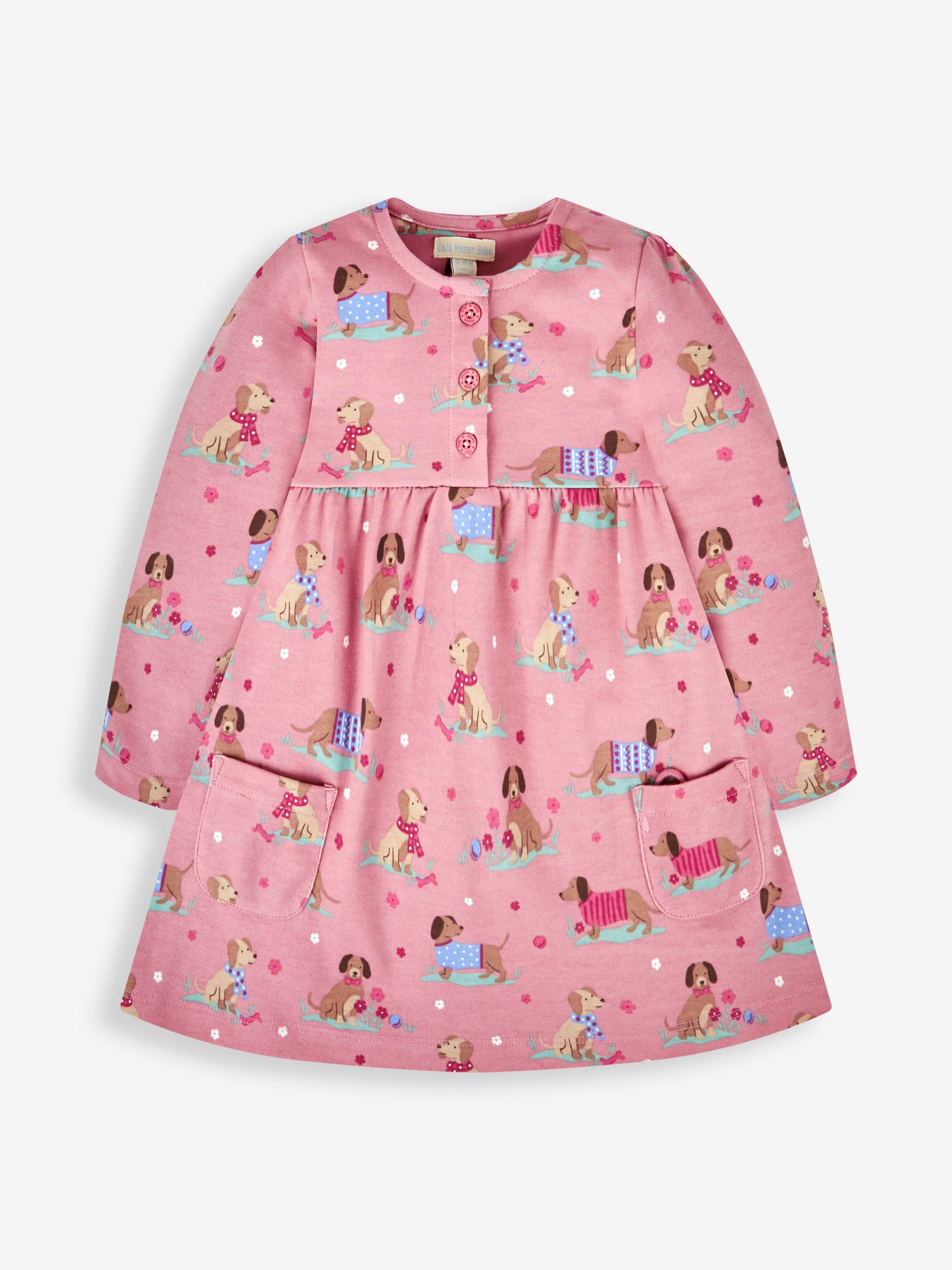 Pink Sausage Dog Button Front Dress - Image 1 of 4