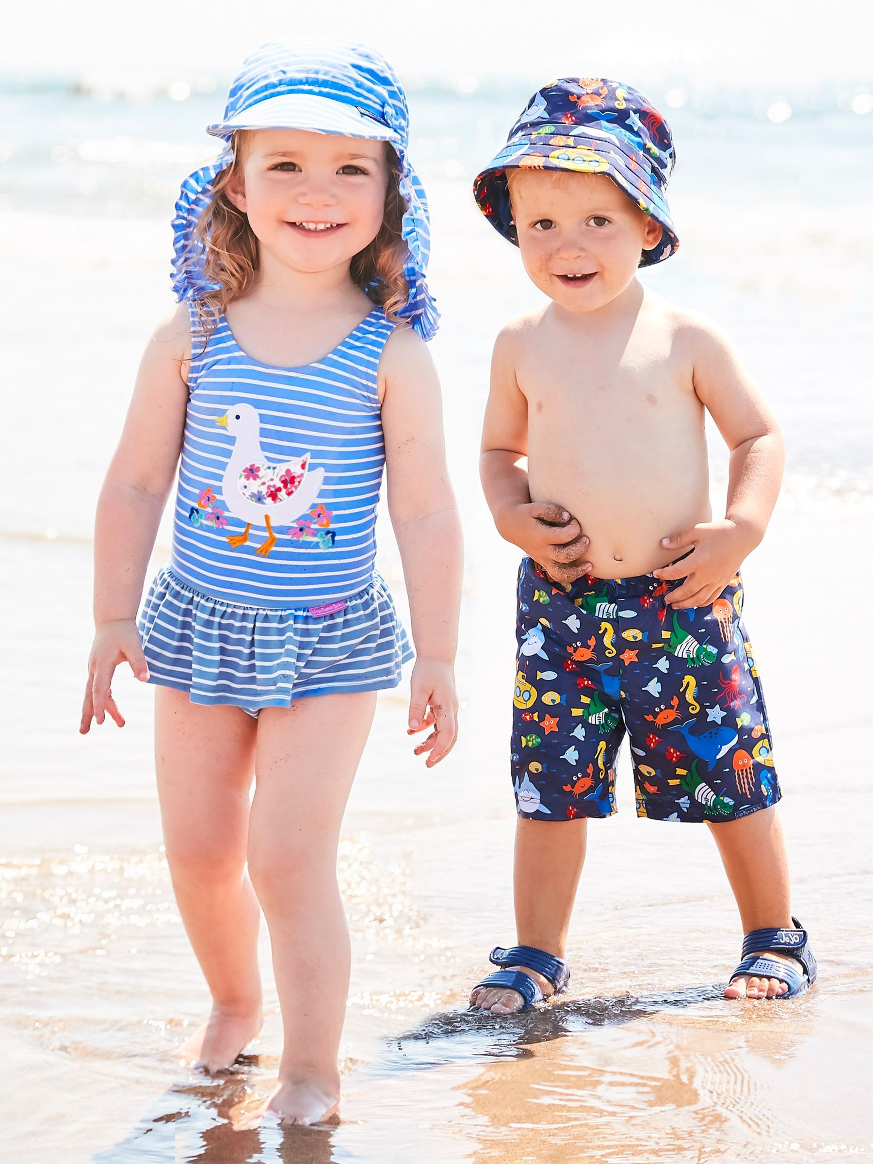 Duck Swimsuit with Integral Nappy in Cornflower - Image 2 of 2
