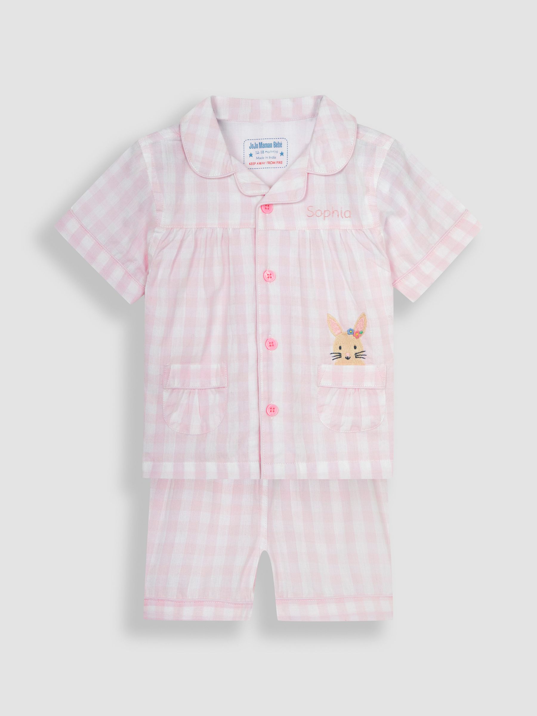 Pink Personalised Gingham Pyjamas - Image 2 of 5