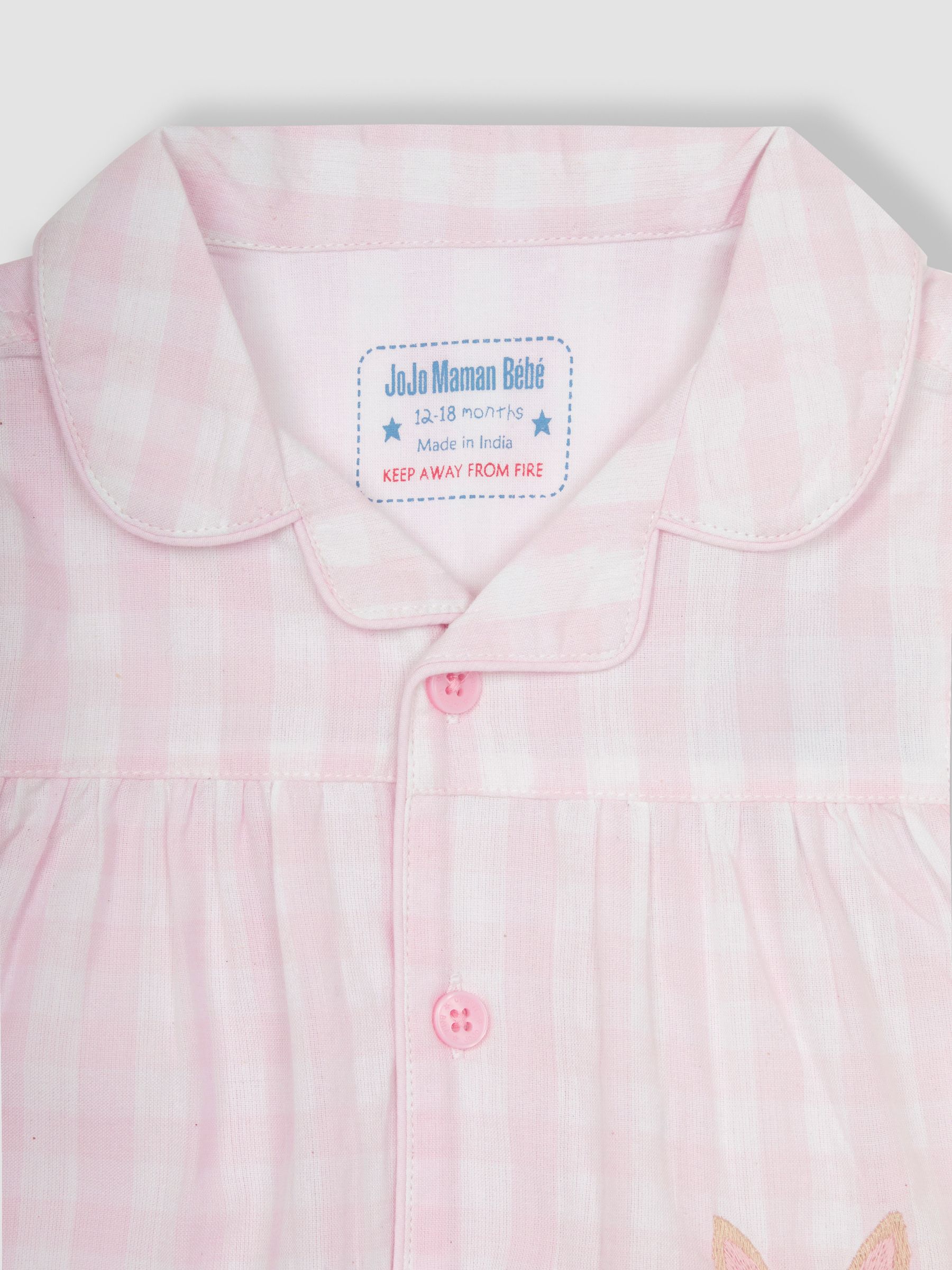 Pink Personalised Gingham Pyjamas - Image 5 of 5