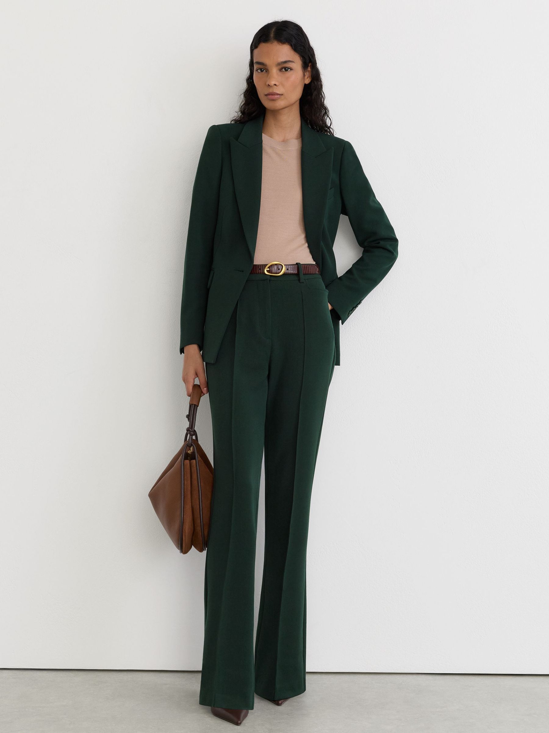 Tailored Single Breasted Suit Blazer in Dark Green - صورة 1 من 8 Tailored Single Breasted Suit Blazer in Dark Green - صورة 1 من 8