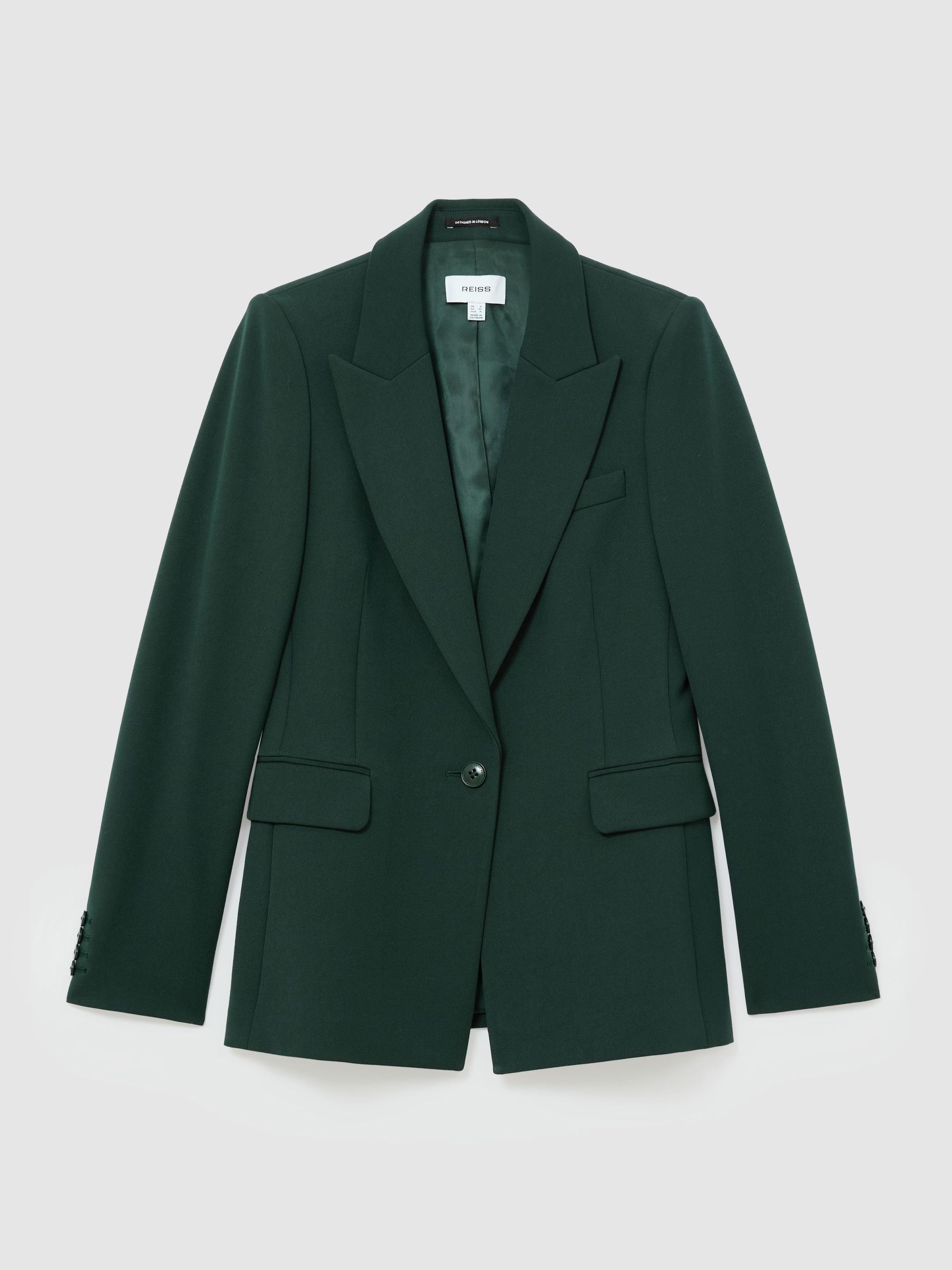 Tailored Single Breasted Suit Blazer in Dark Green - صورة 2 من 8 Tailored Single Breasted Suit Blazer in Dark Green - صورة 2 من 8