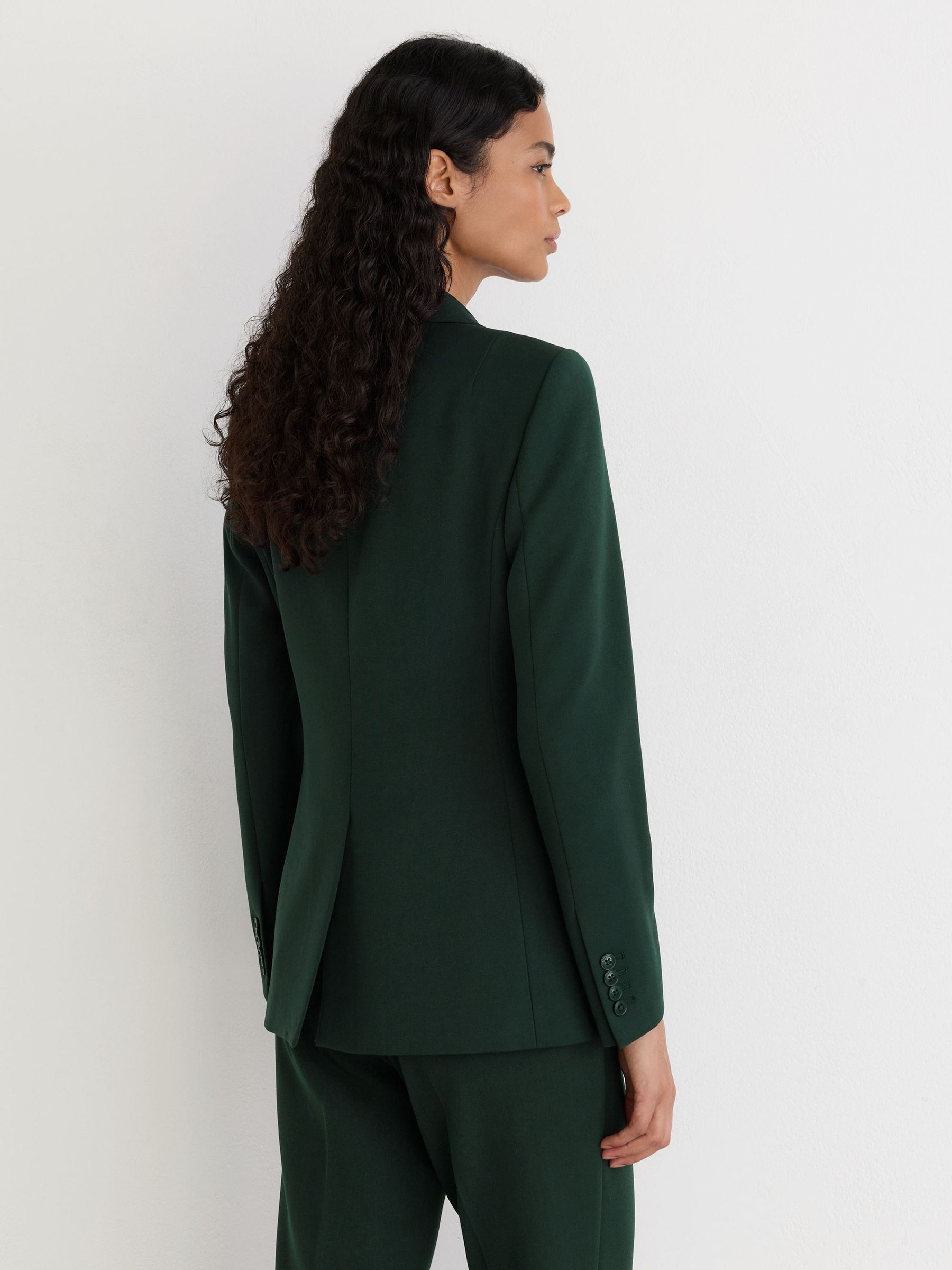 Tailored Single Breasted Suit Blazer in Dark Green - صورة 6 من 8