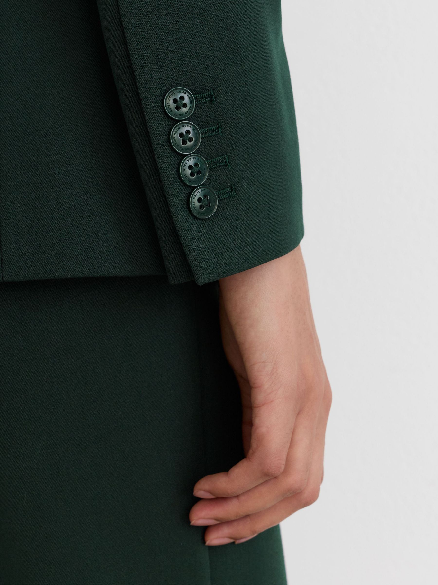 Tailored Single Breasted Suit Blazer in Dark Green - صورة 7 من 8