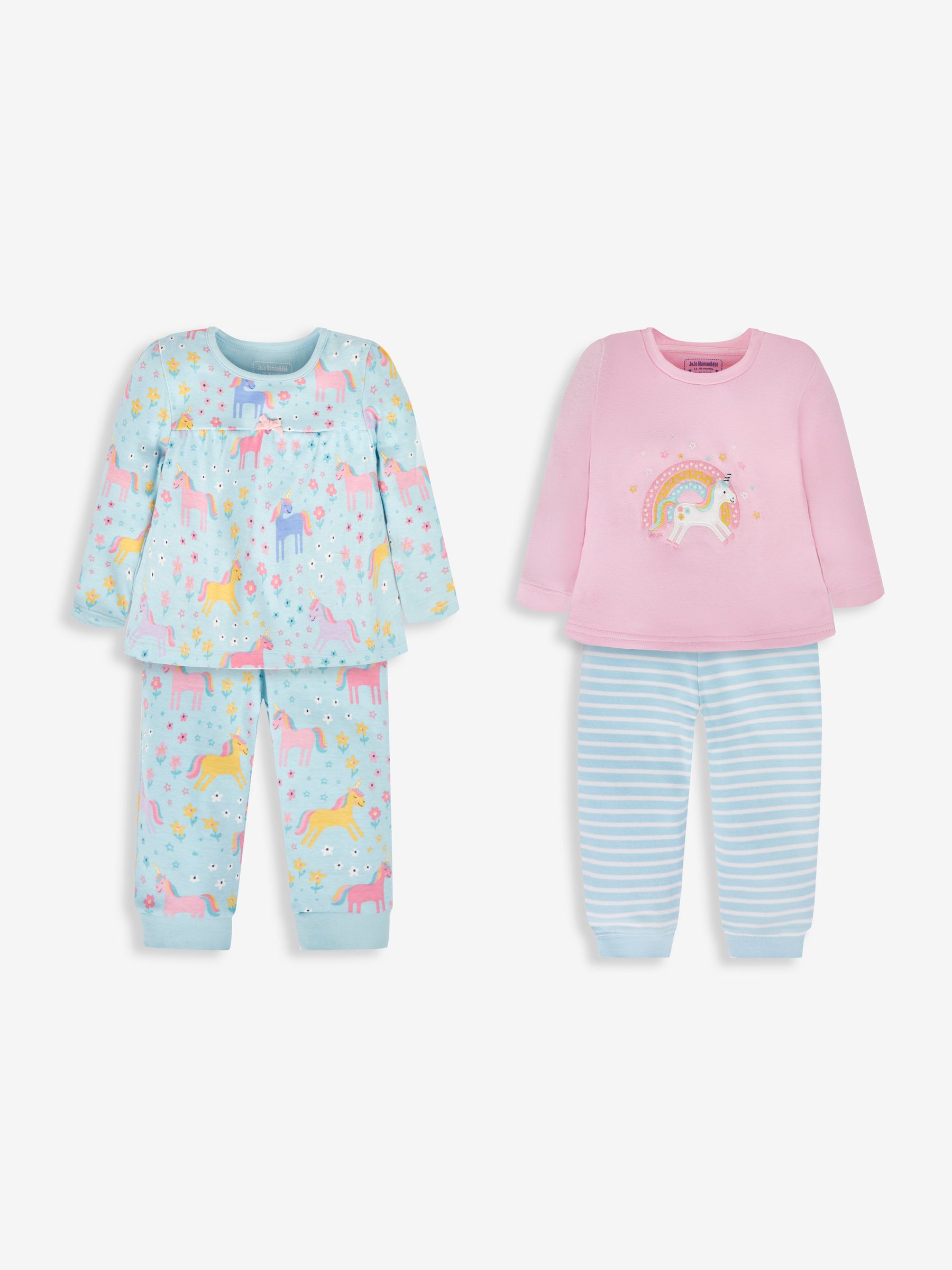 Duck Egg Girls' 2-Pack Unicorn Jersey Pyjamas - Image 1 of 8
