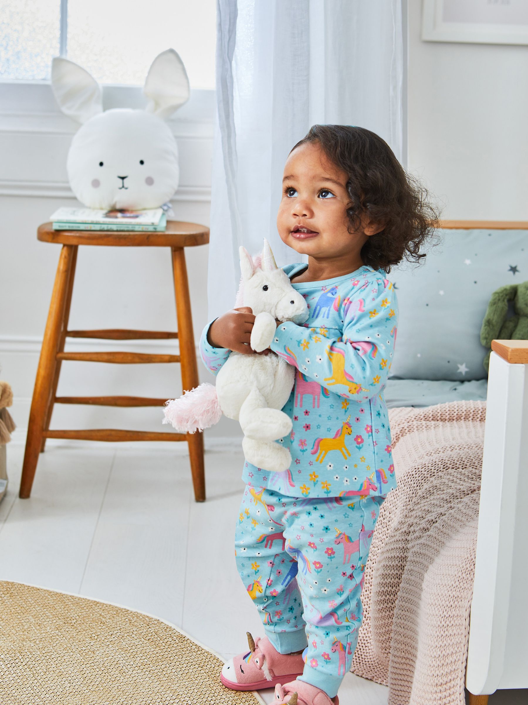 Duck Egg Girls' 2-Pack Unicorn Jersey Pyjamas - Image 8 of 8