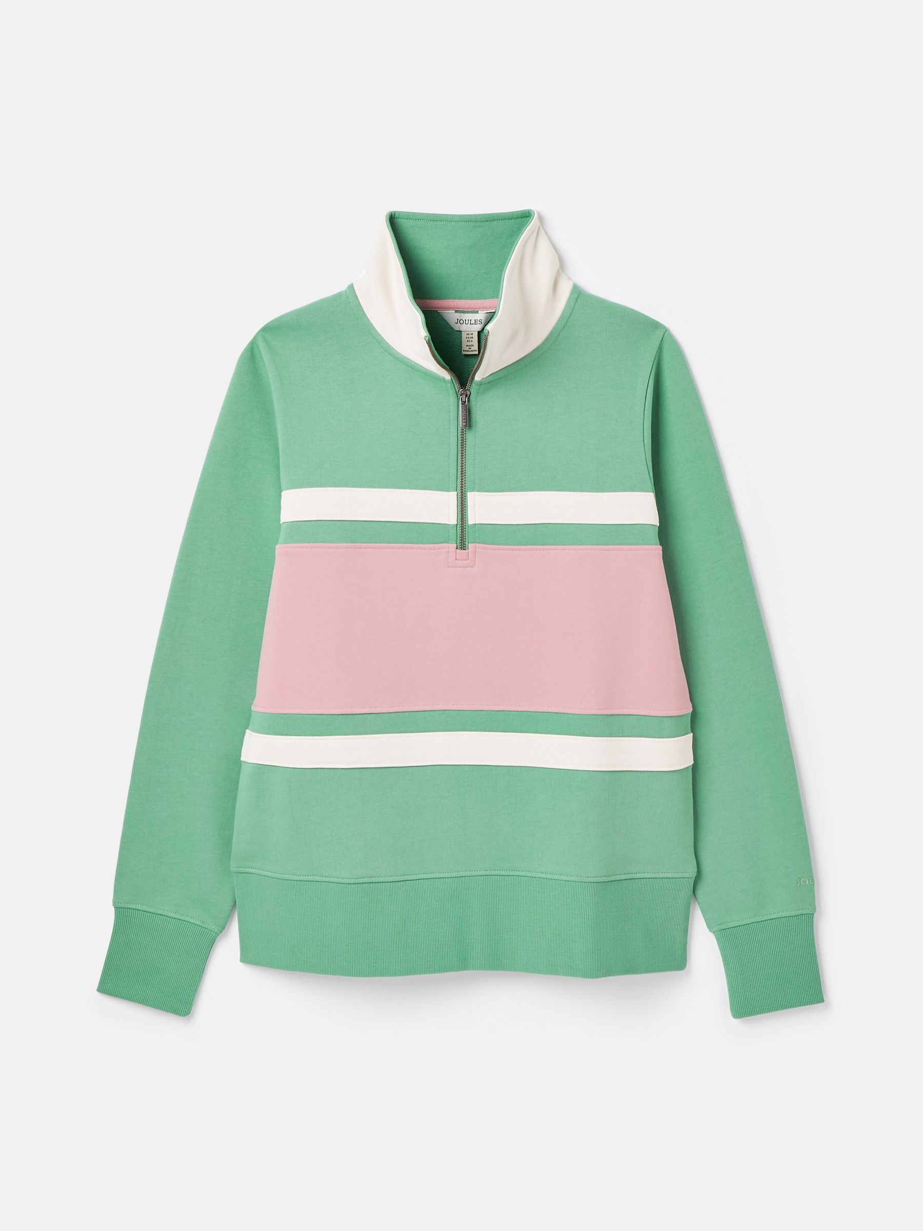 Tadley Green & Pink Quarter Zip Sweatshirt - Image 7 of 7