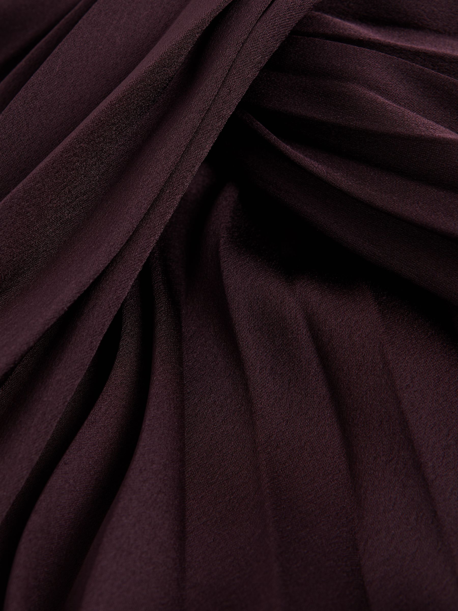 Acler Pleated Blouson Sleeve Mini Dress in Blackberry - Image 6 of 6