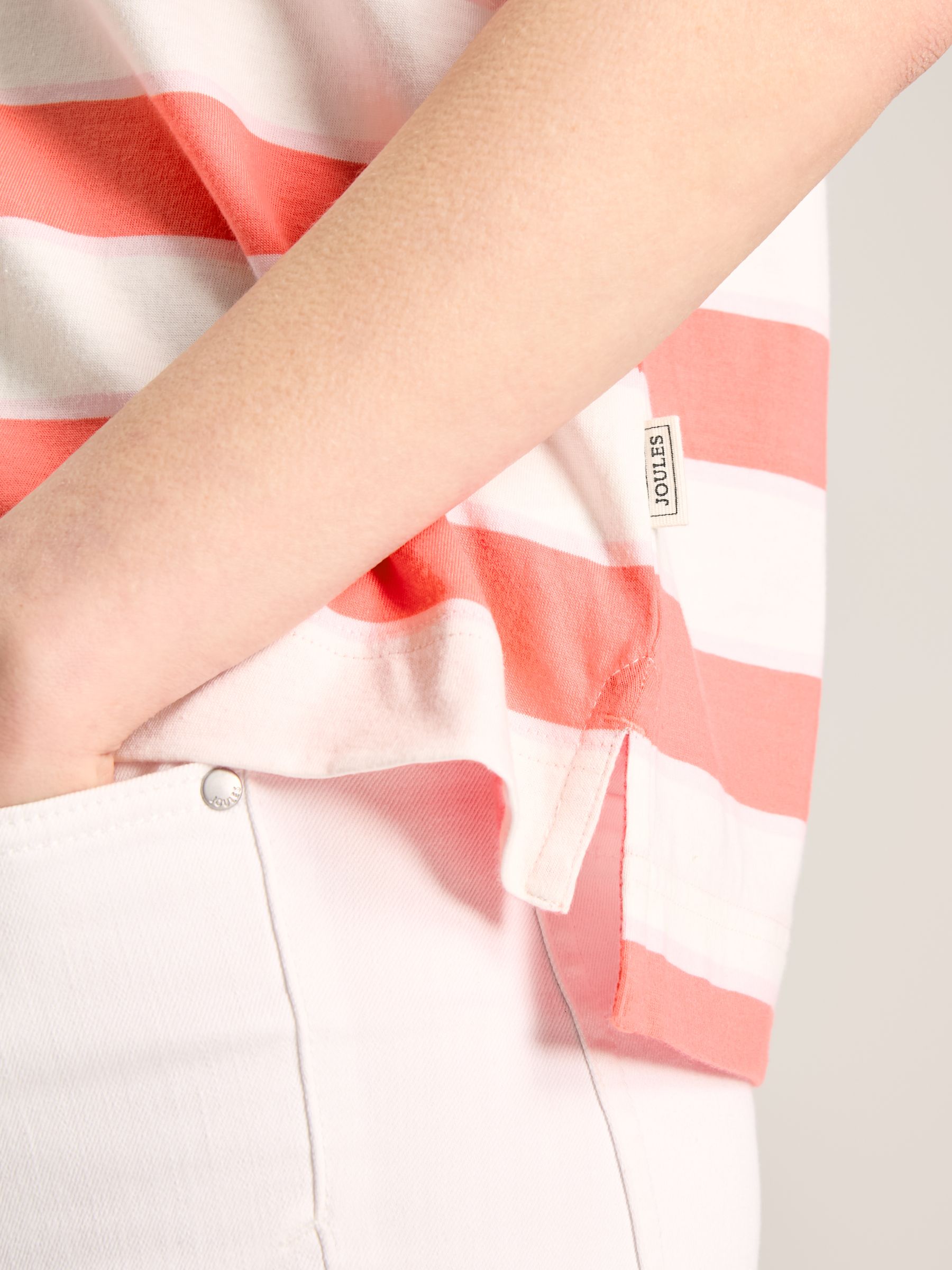 Darcey Pink stripe V-Neck T-Shirt - Image 5 of 6