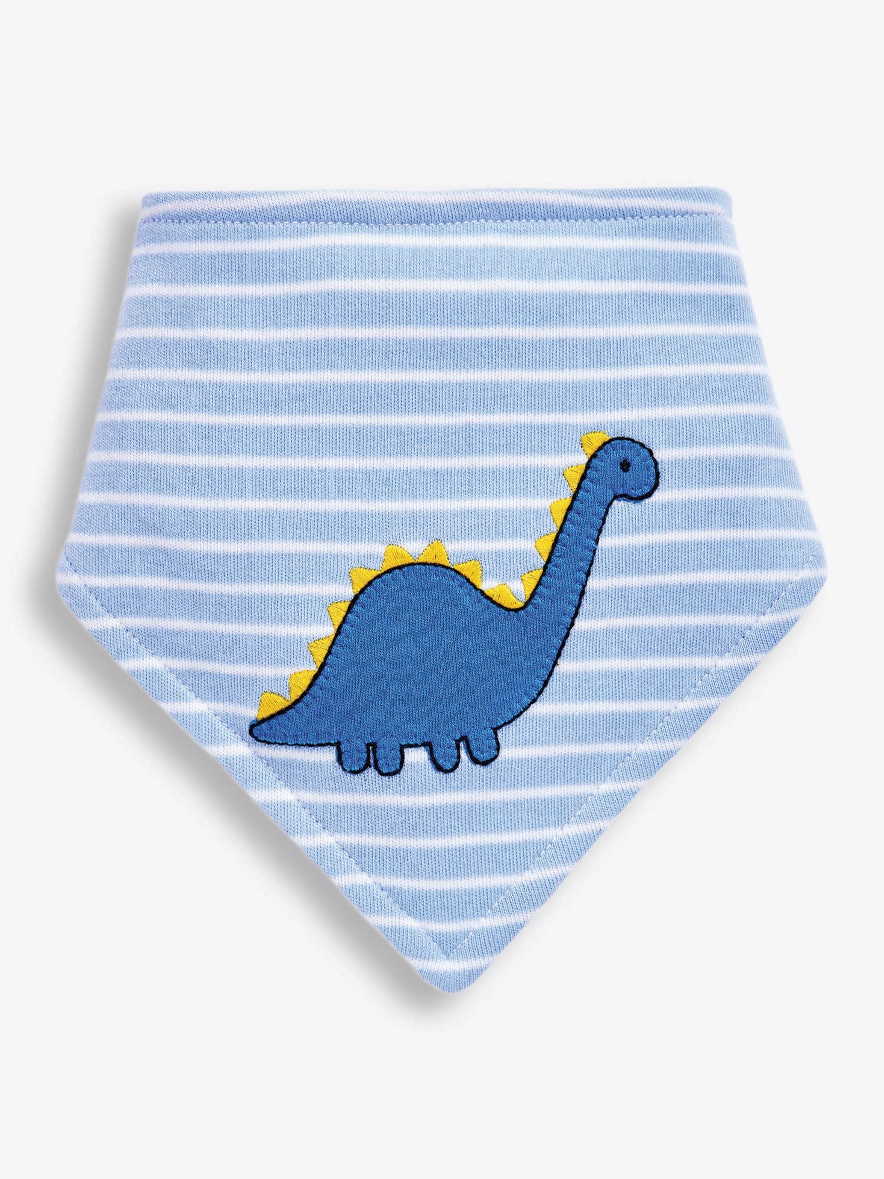 White 3-Pack Dino Dribble Bibs - Image 3 of 7