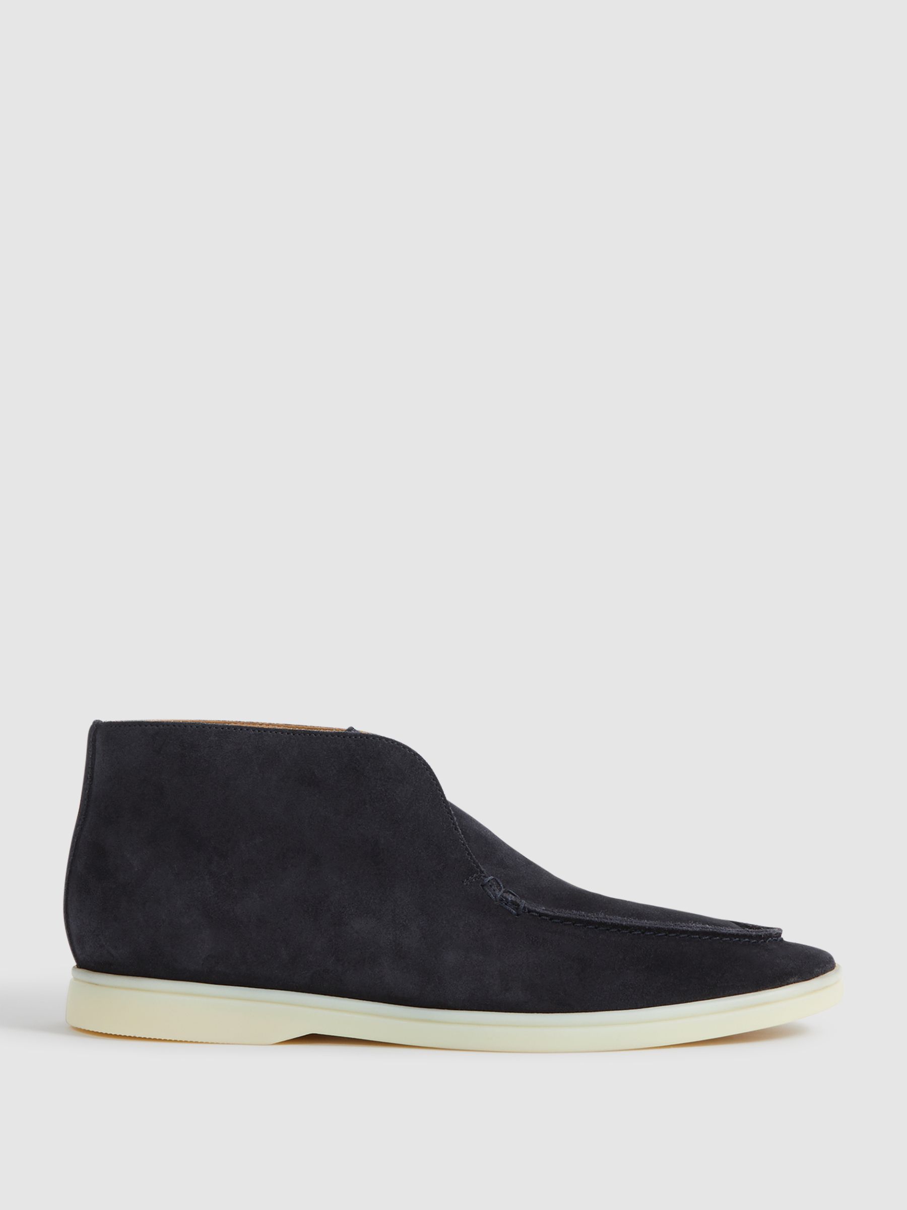 Suede Slip-On Boots in Navy - Image 1 of 5