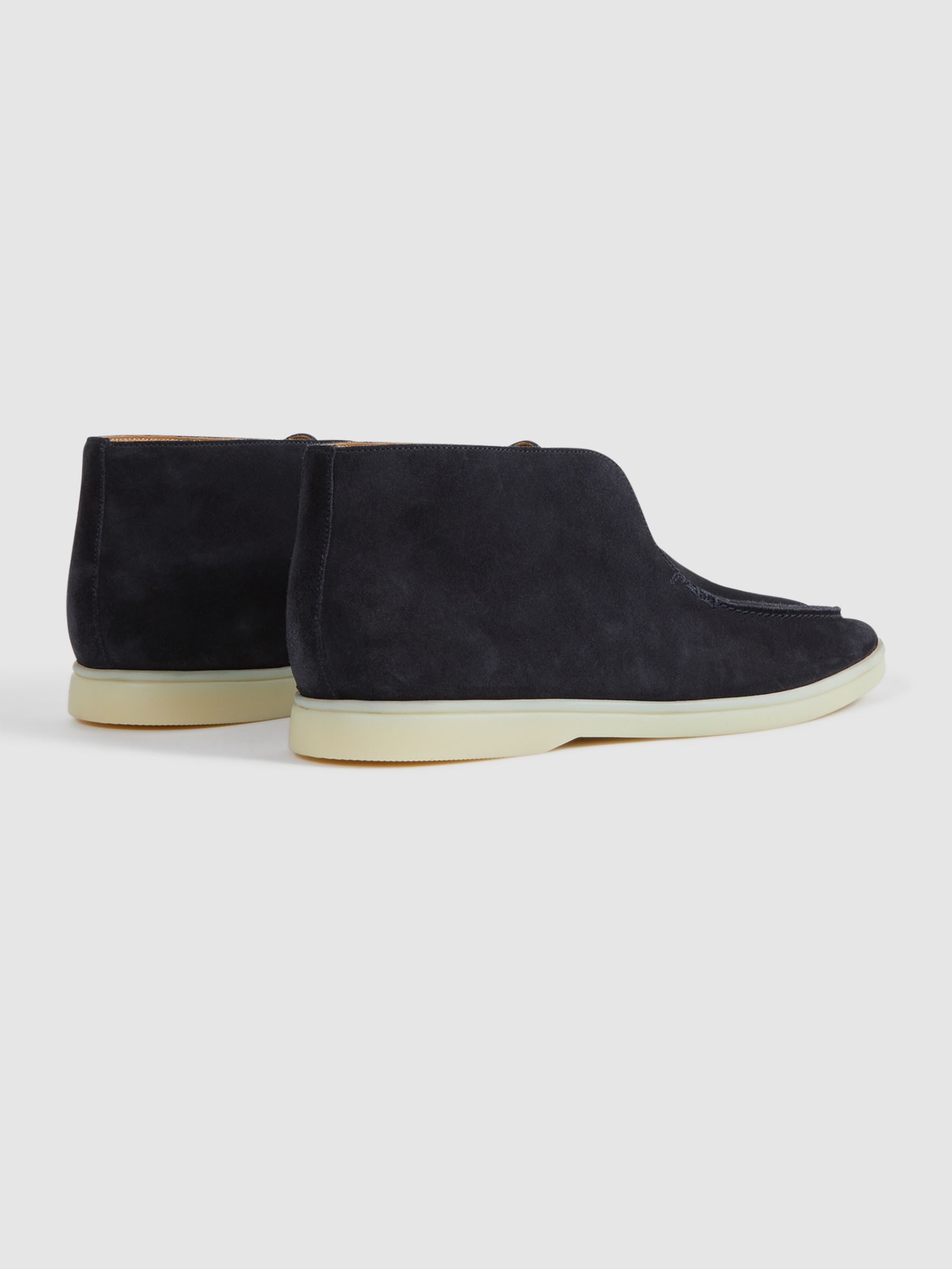 Suede Slip-On Boots in Navy - Image 4 of 5