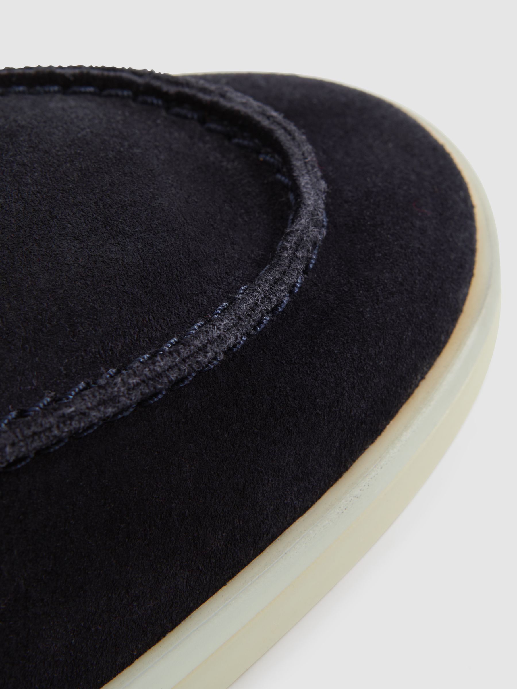 Suede Slip-On Boots in Navy - Image 5 of 5