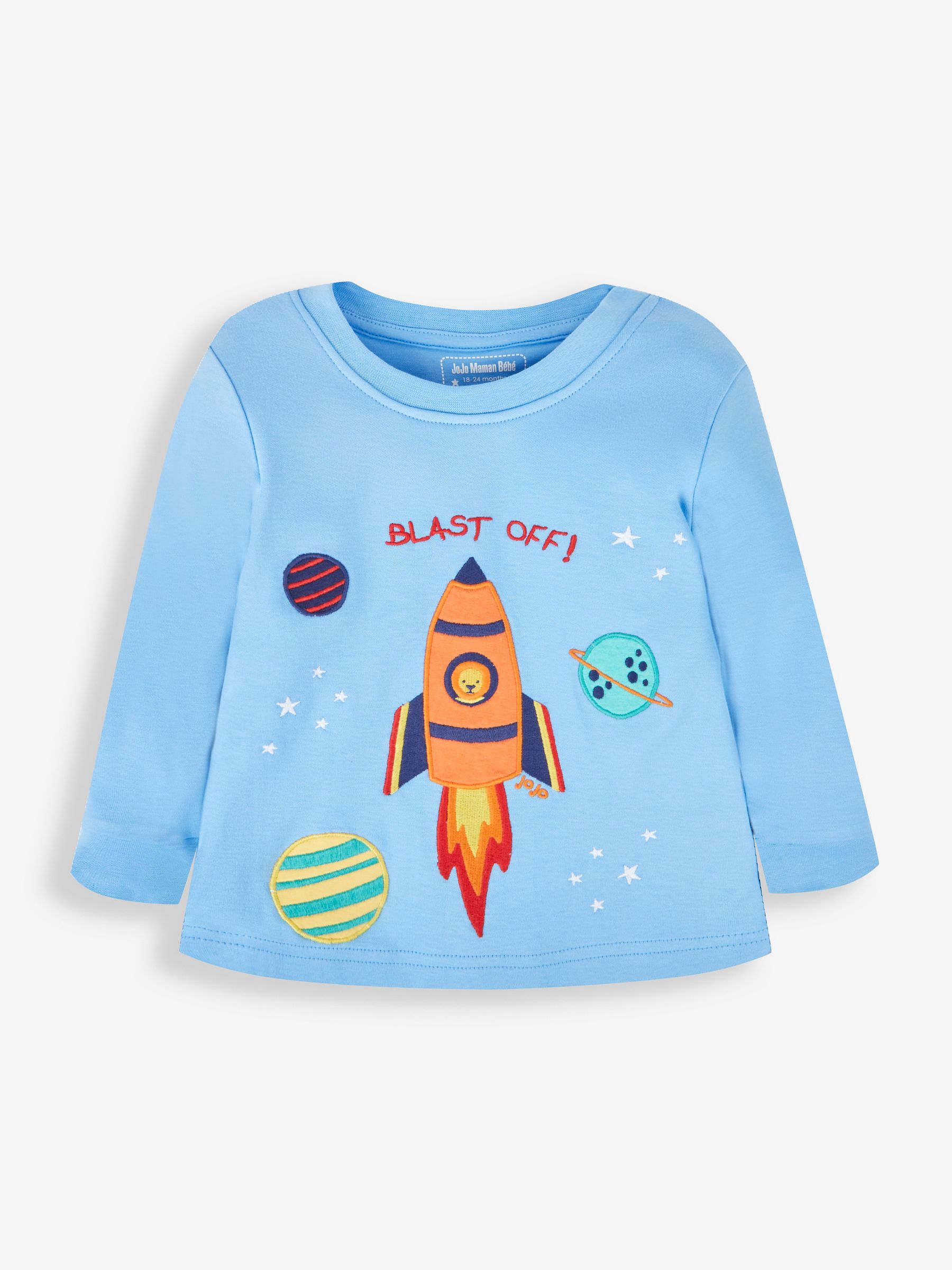 Blue Boys' 2-Pack Space Jersey Pyjamas - Image 6 of 10