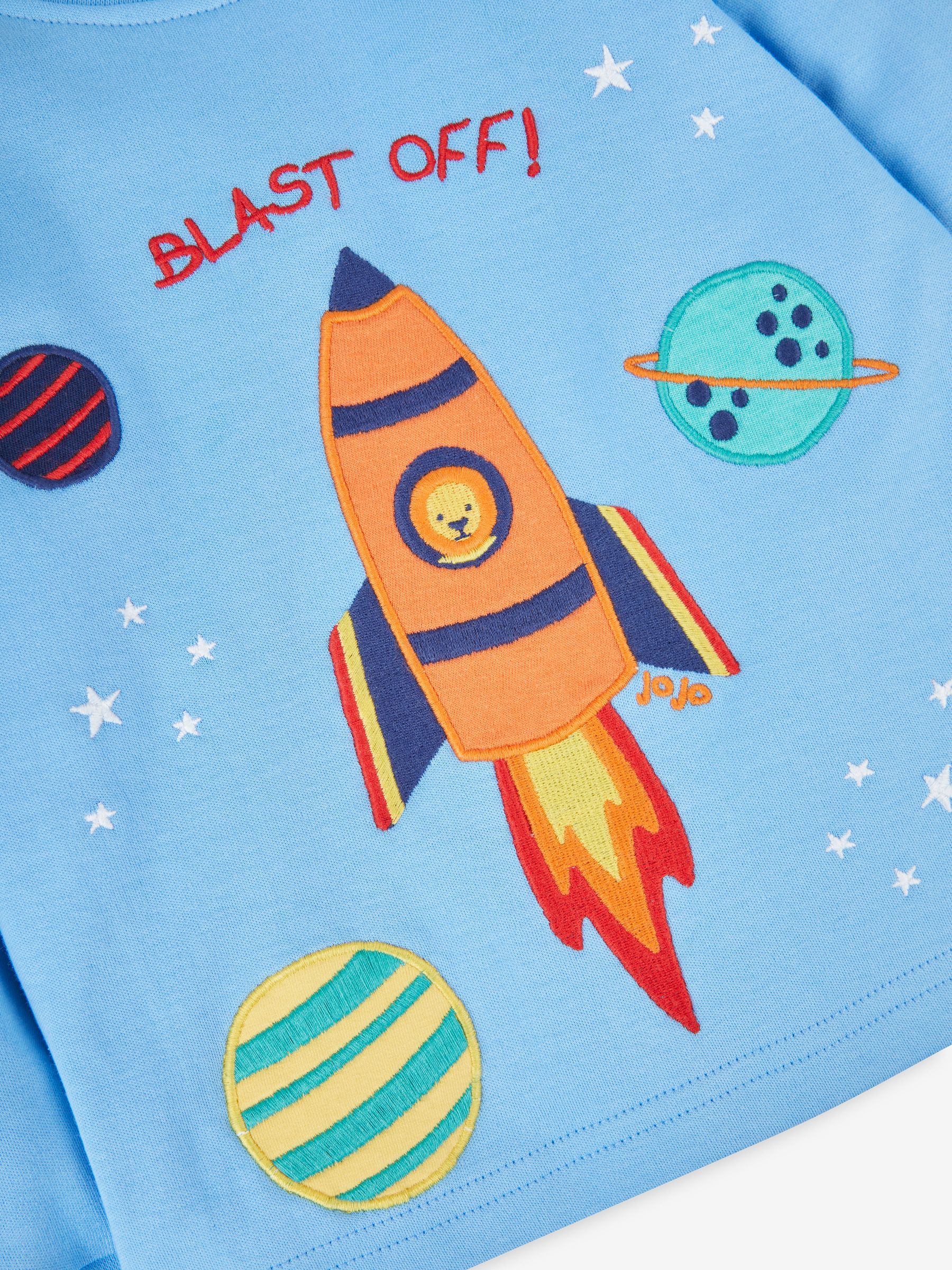Blue Boys' 2-Pack Space Jersey Pyjamas - Image 9 of 10