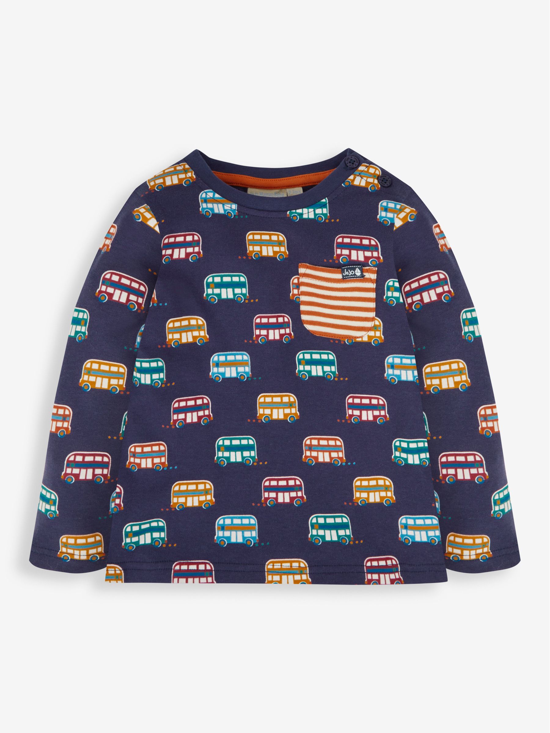 Navy Boys' London Bus Print Top - Image 1 of 2