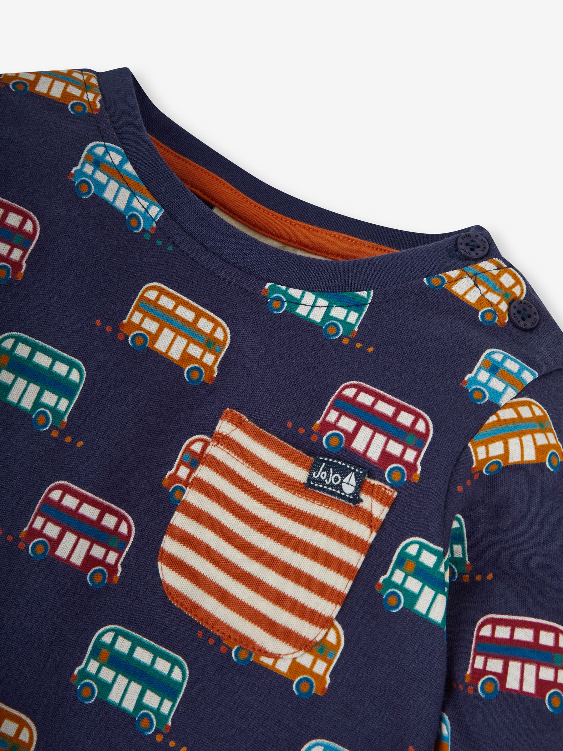 Navy Boys' London Bus Print Top - Image 2 of 2