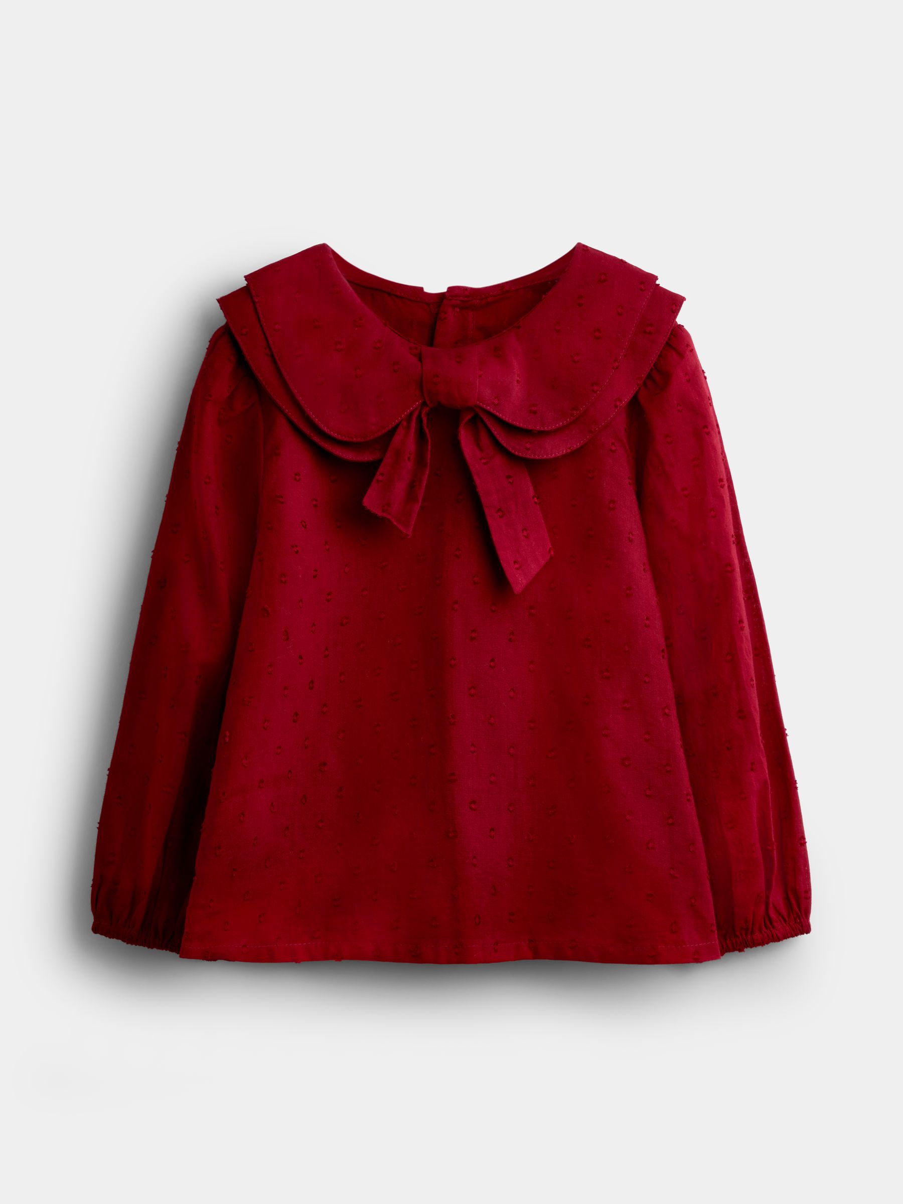 Burgundy Red Heart Flocked Tulle Skirt & Dobby Blouse Set - Image 2 of 6 Burgundy Red Heart Flocked Tulle Skirt & Dobby Blouse Set - Image 2 of 6