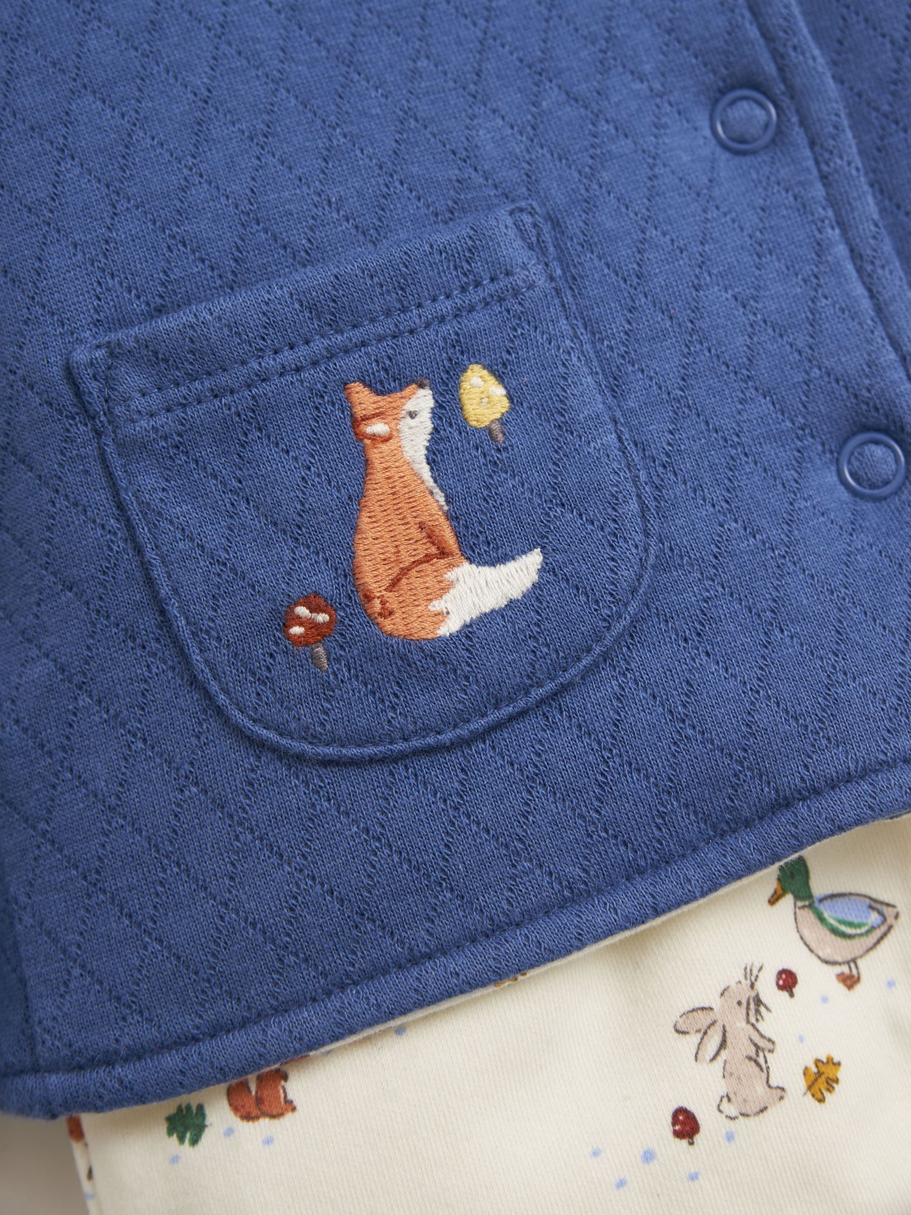 Indigo 2-Piece Woodland Sleepsuit & Embroidered Pocket Jacket Set - Image 5 of 5