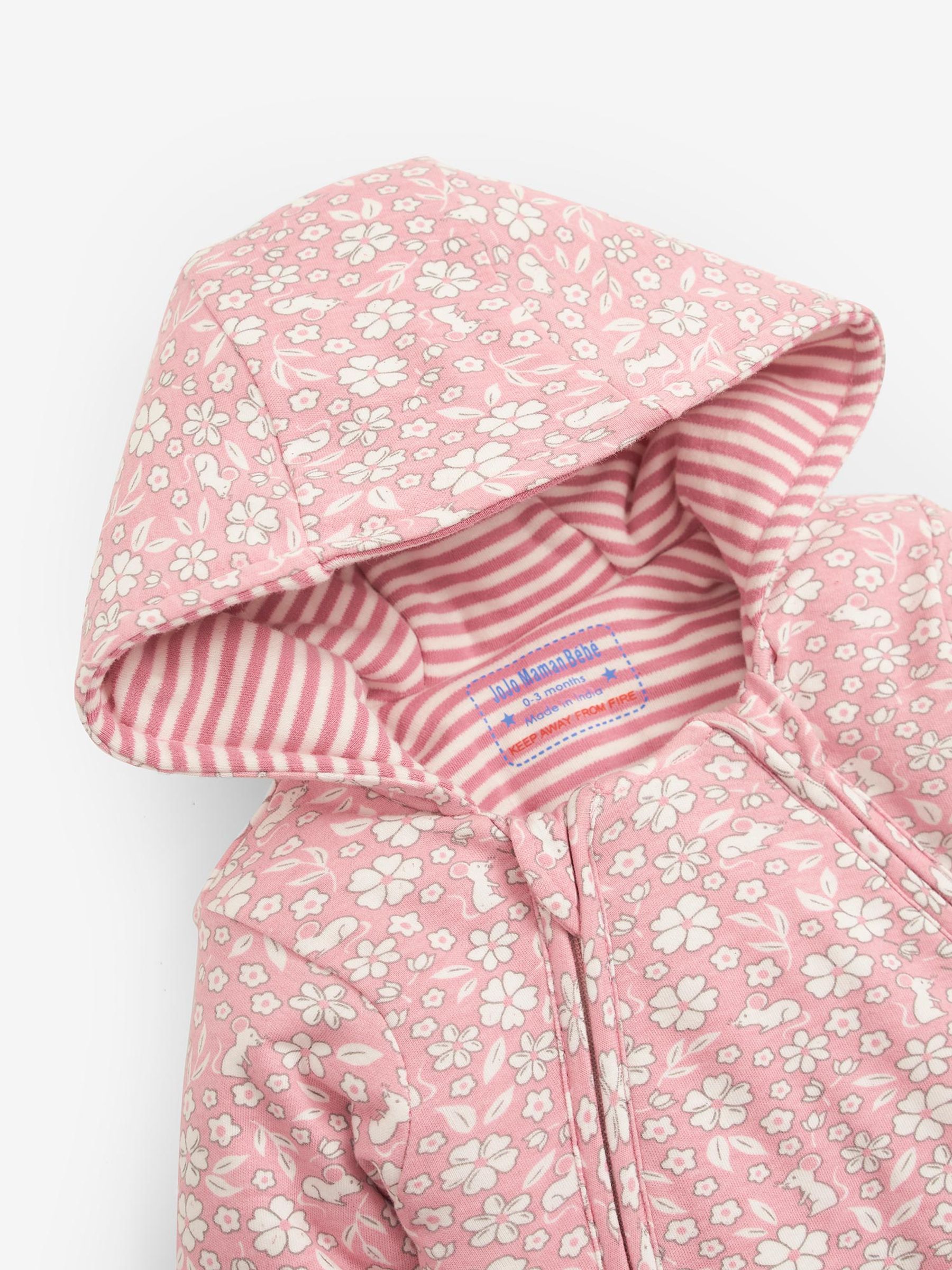 Pink Mouse Print Cosy Pramsuit - Image 3 of 3