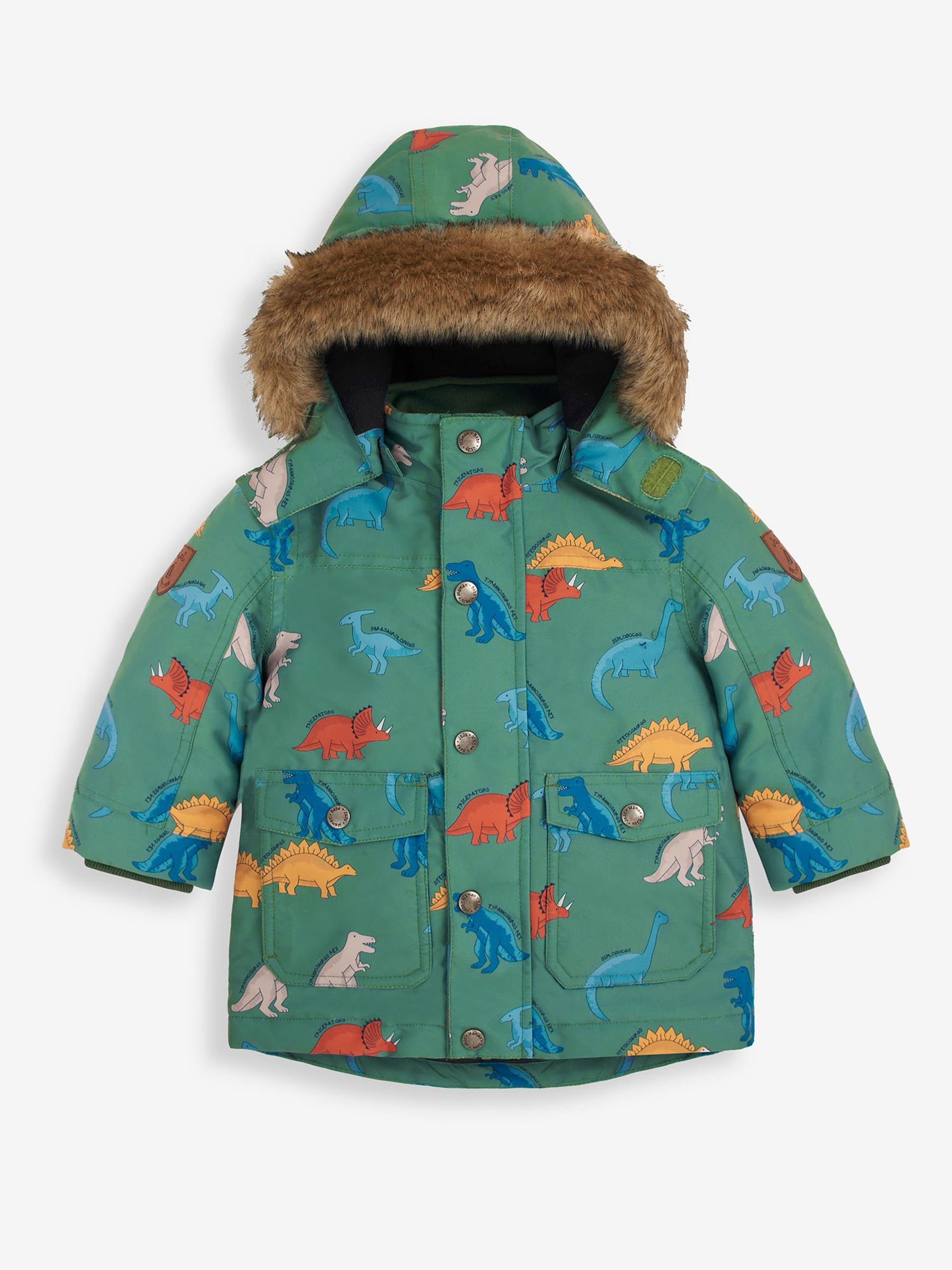 Green Dinosaur Printed Parka - Image 1 of 3