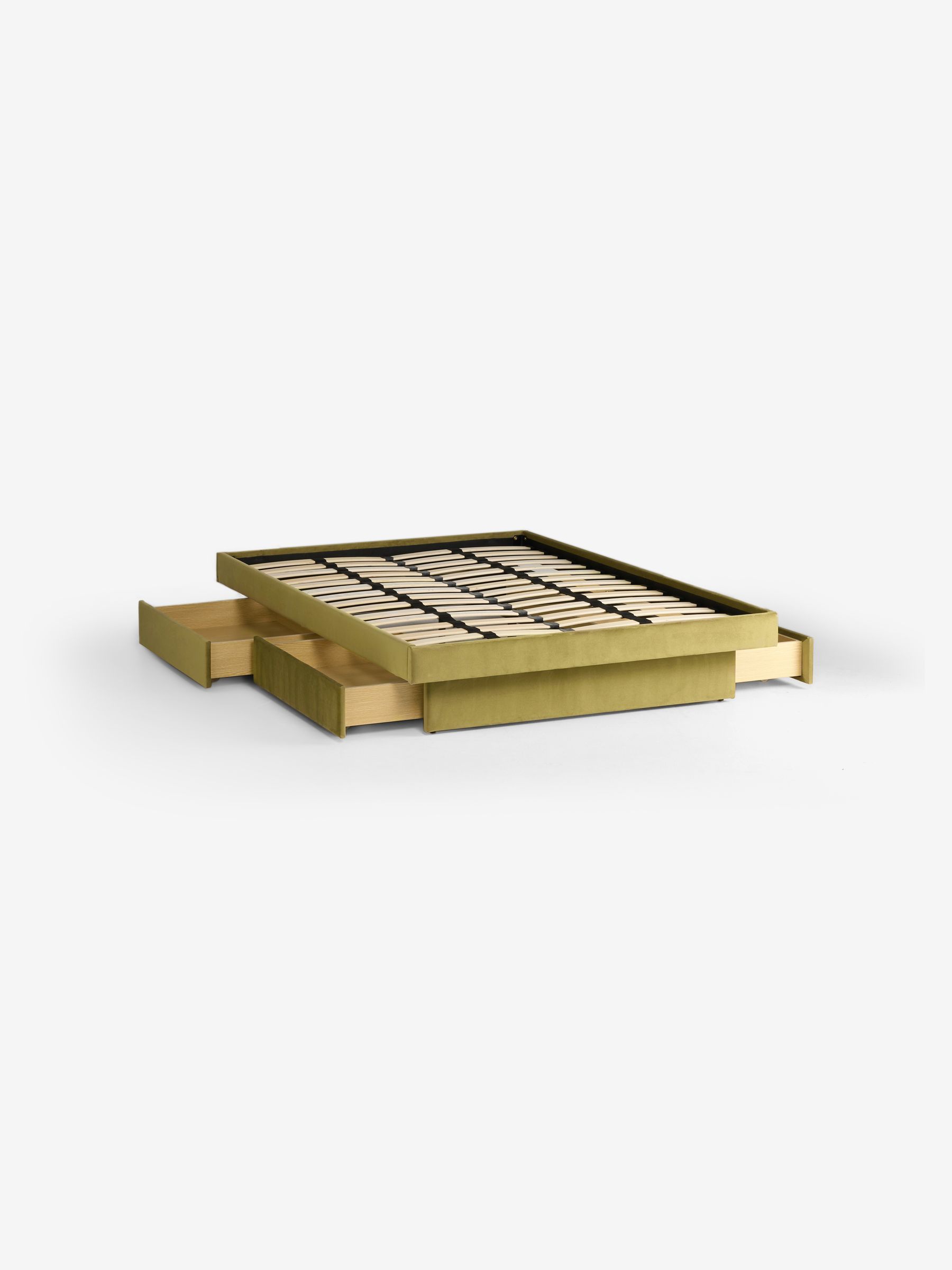 Robyn Platform Storage Bed in Velvet Fern Green - Image 7 of 9