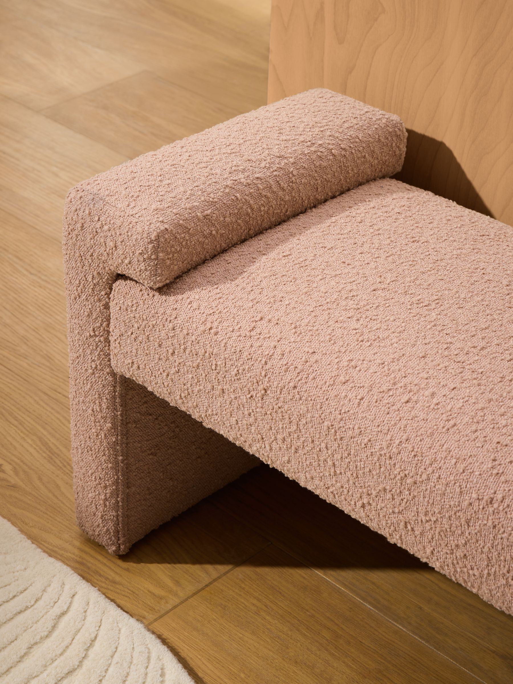 Brixton Bench in Plaster Pink Boucle - Image 2 of 7
