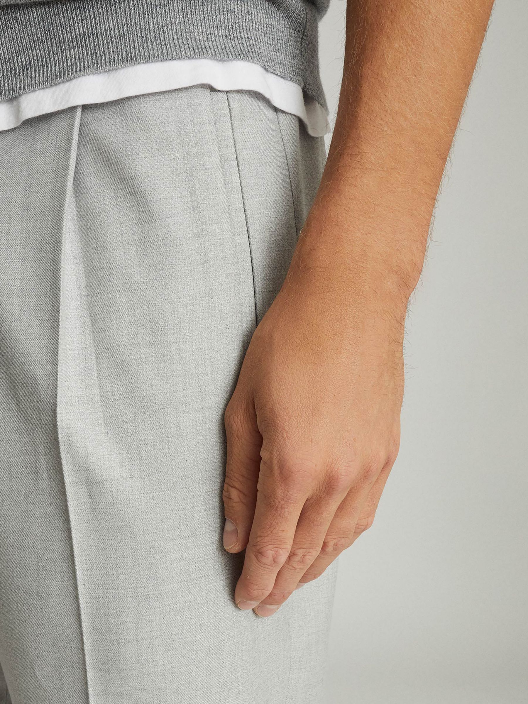 Pleat Front Trousers in Soft Grey - Image 3 of 5