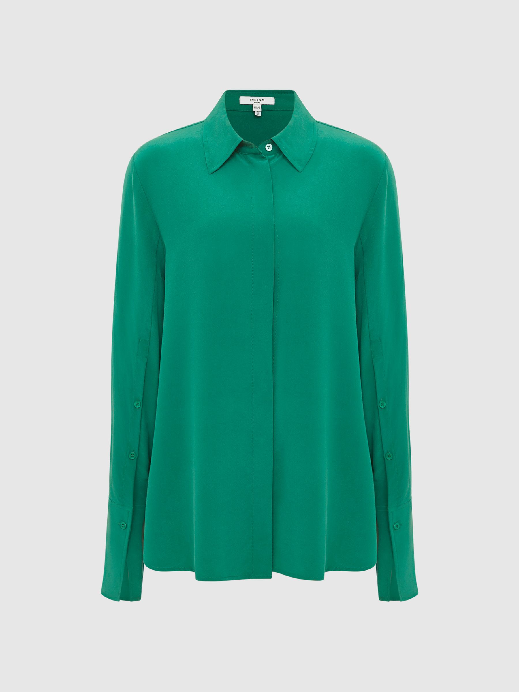 Silk Shirt in Green - Image 2 of 7 Silk Shirt in Green - Image 2 of 7